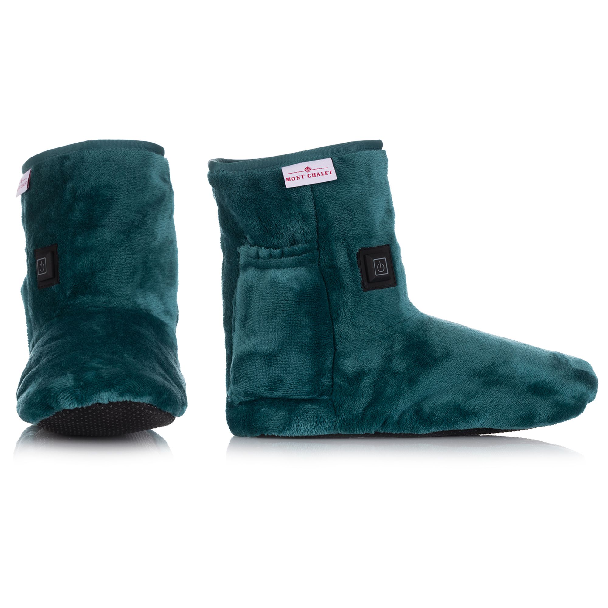 B-Ware MONT CHALET Heiz-Schuh uni rutschhemmend Mikrofaser Chinchilla