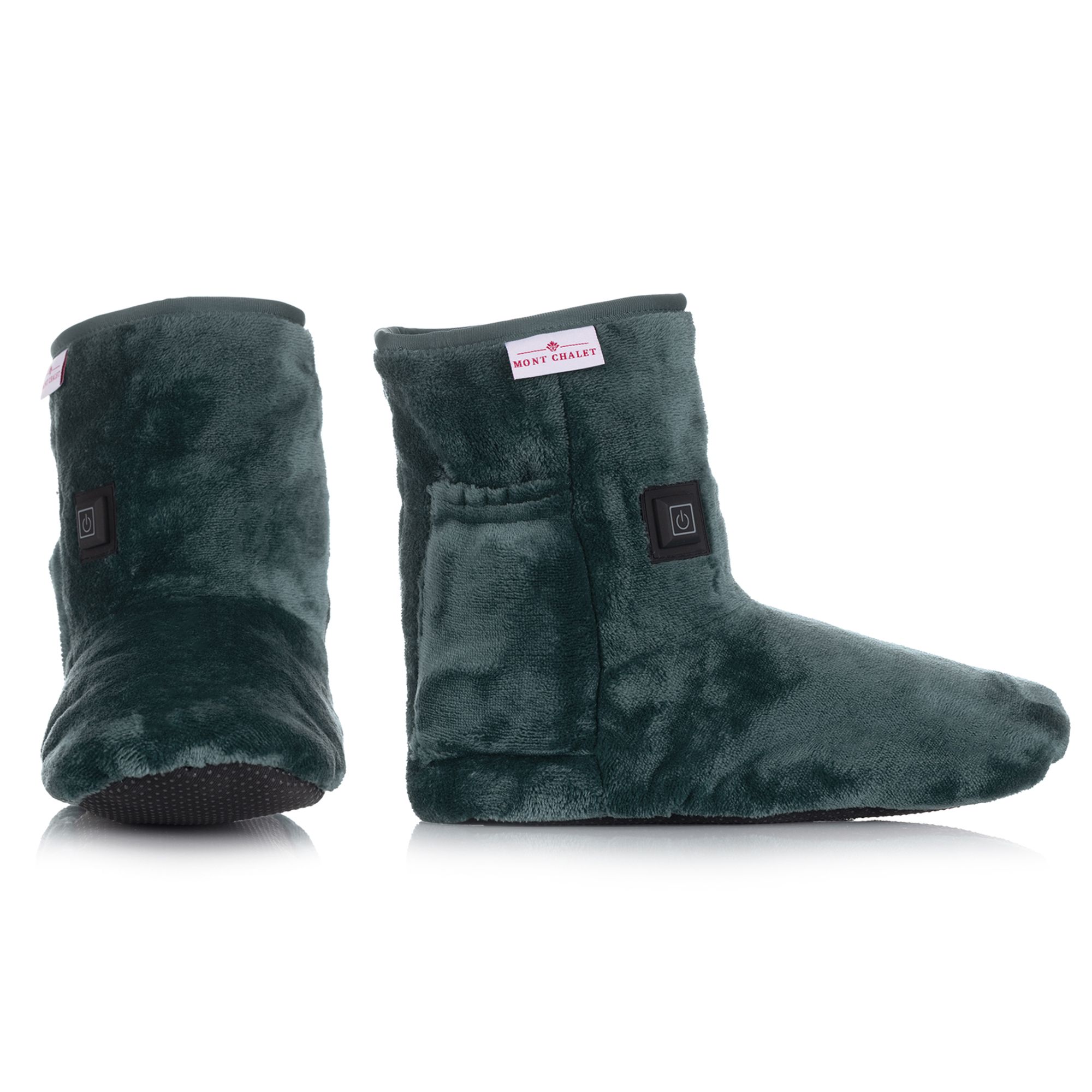 B-Ware MONT CHALET Heiz-Schuh uni rutschhemmend Mikrofaser Chinchilla