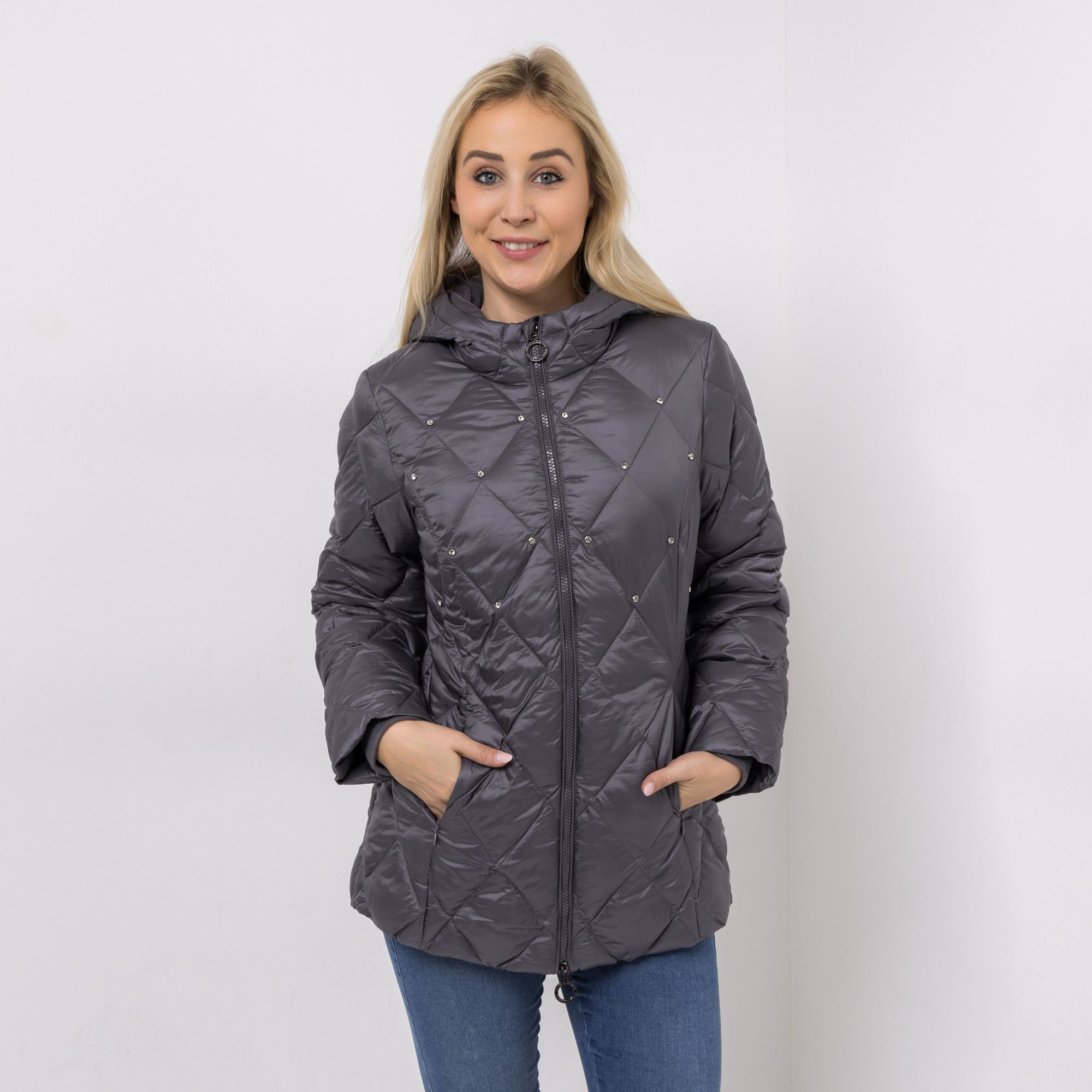 B-Ware DINE 'N' DANCE Steppjacke mit Kapuze mit Strasssteinen
