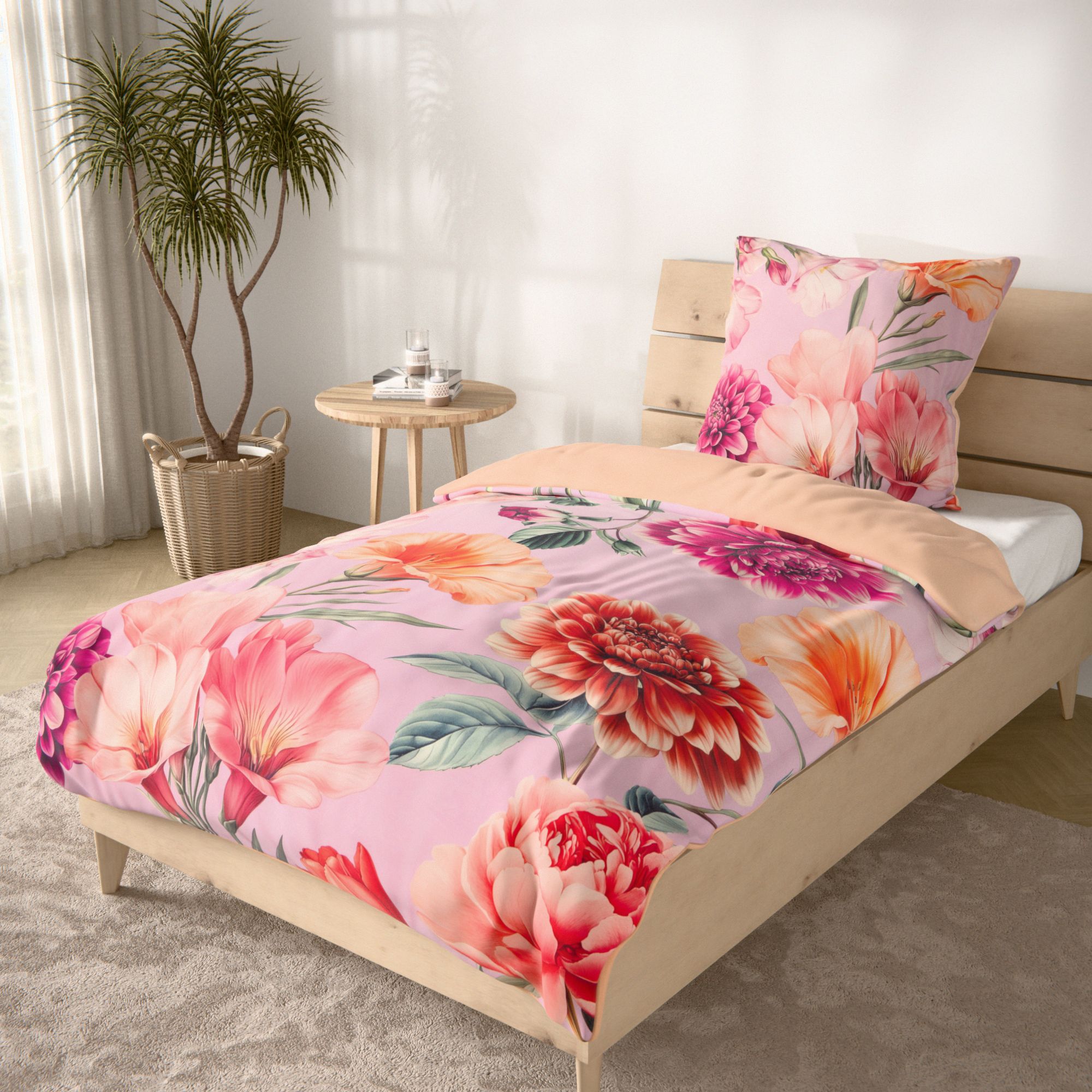 B-Ware JERYMOOD extra soft Wendebettwäsche buntes Floralmuster Mikrofaser Jersey