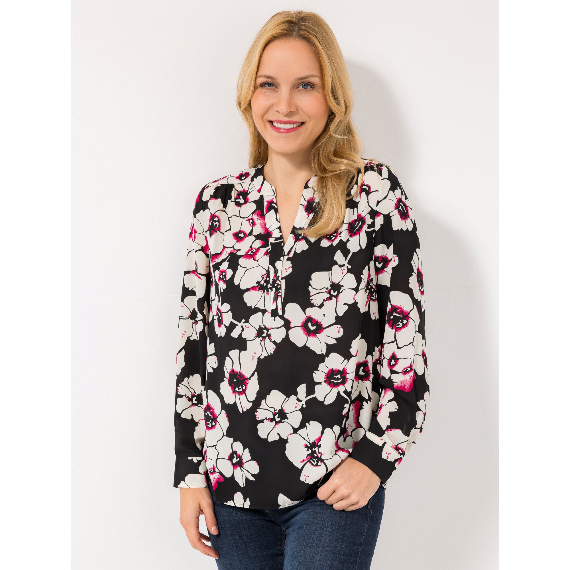 B-Ware EVA LUTZ Bluse Lilly halbe Knopfleiste Manschetten