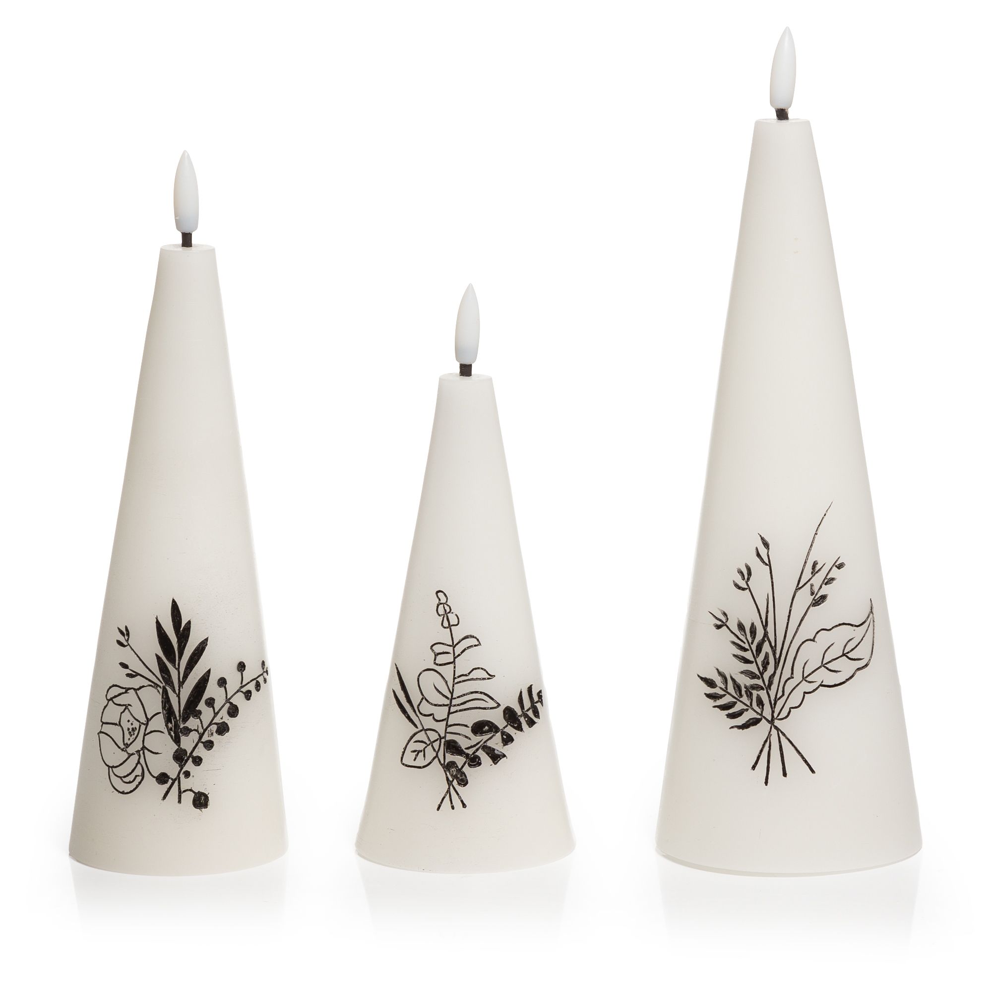 B-Ware ELAMBIA 3 LED-Kerzen Kegelform Flamme Luma, Timer