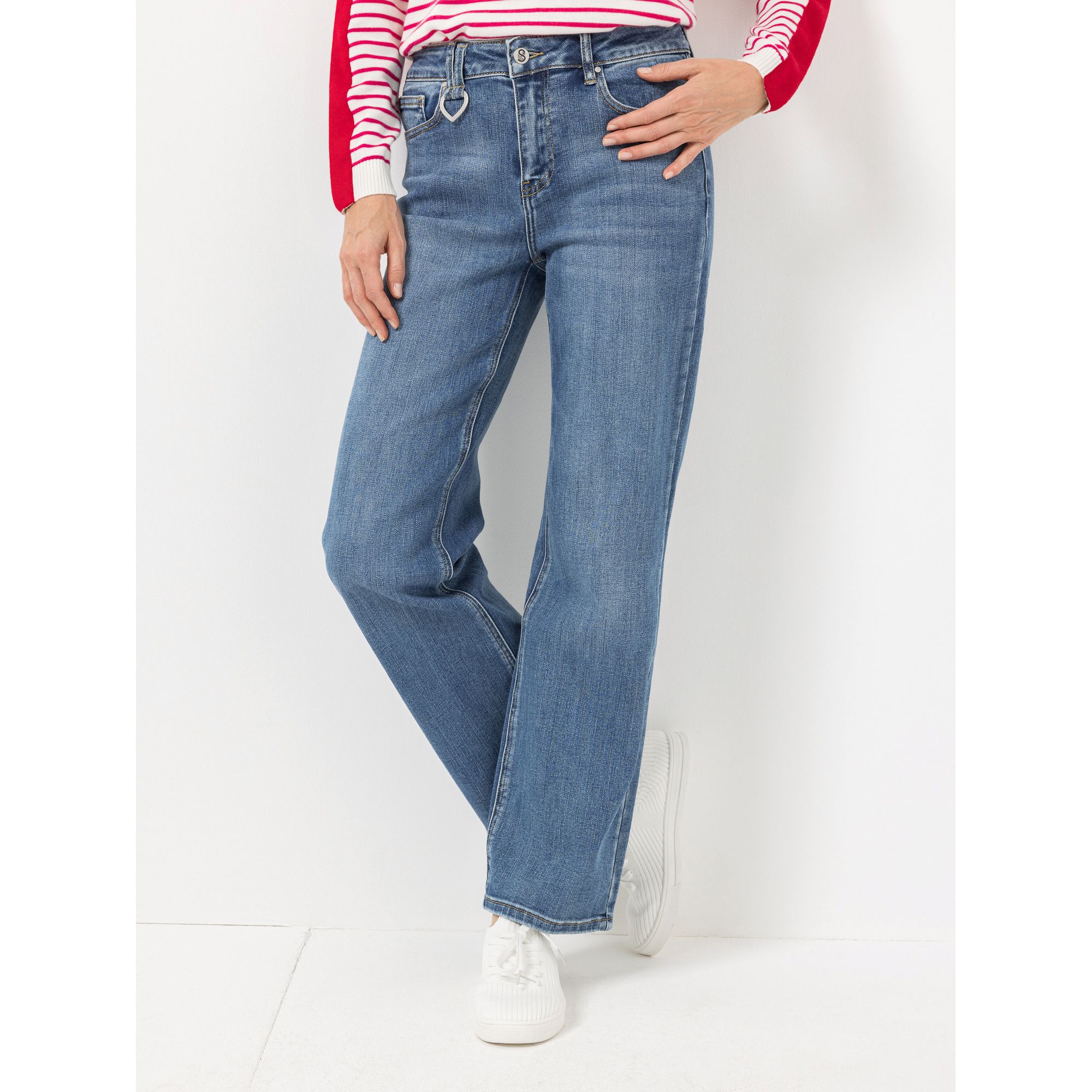 B-Ware STRANDFEIN Jeanshose lange Form Logo-Herzanhänger