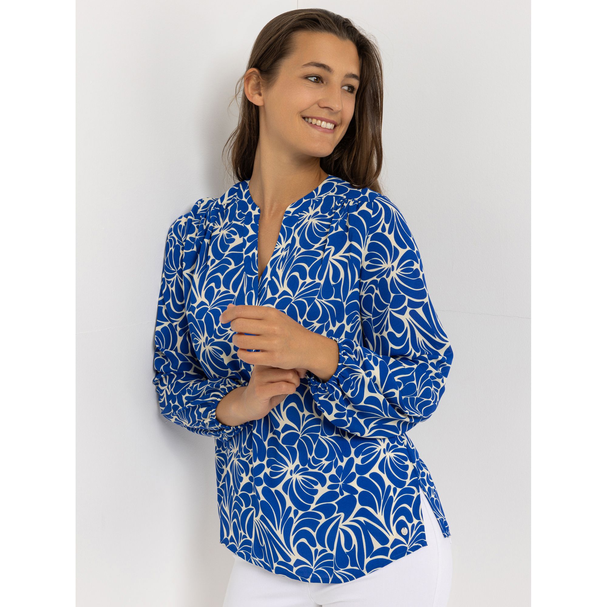 B-Ware EVA LUTZ Bluse Lilly halbe Knopfleiste 100% recycelte Fasern