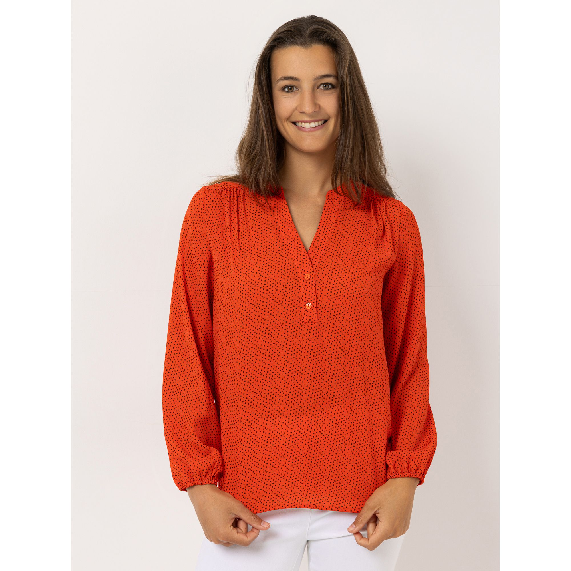 B-Ware EVA LUTZ Bluse Lilly halbe Knopfleiste 100% recycelte Fasern