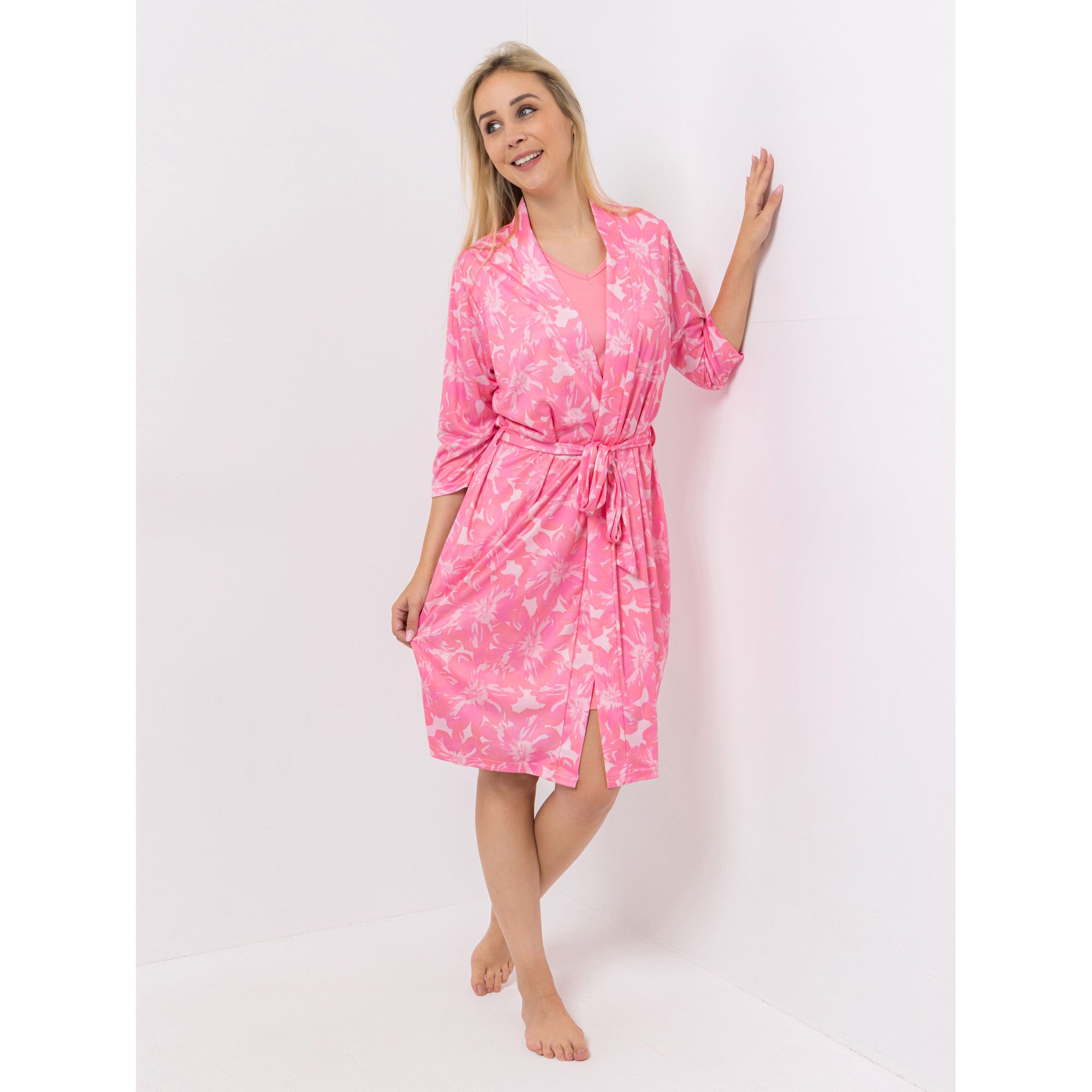 B-Ware LITTLE ROSE Nachthemd Set Cardigan, 3/4-Arm Nachthemd, ohne Arm