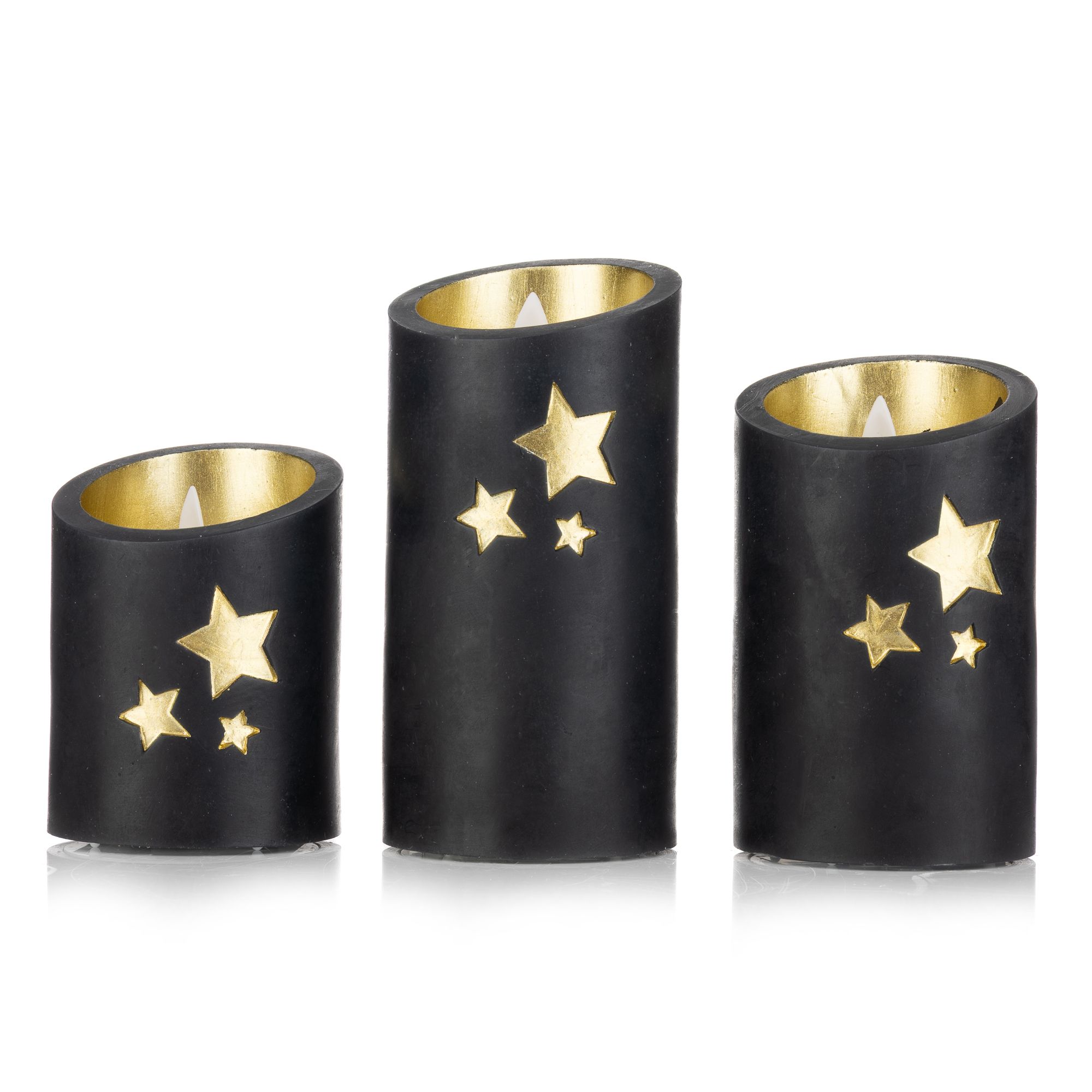 B-Ware ELAMBIA 3 LED-Kerzen Sternen-Motiv 5h-Timerfunktion