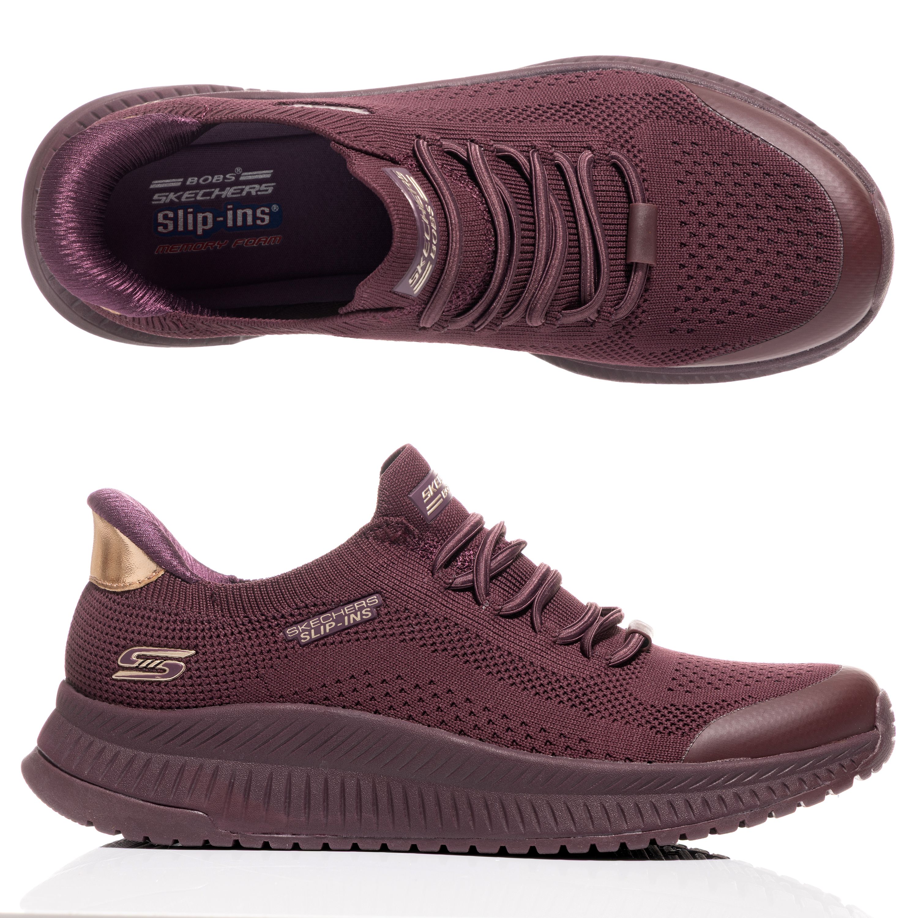 B-Ware SKECHERS Damen-Slipper Bobs Sport Squad 4 Strick