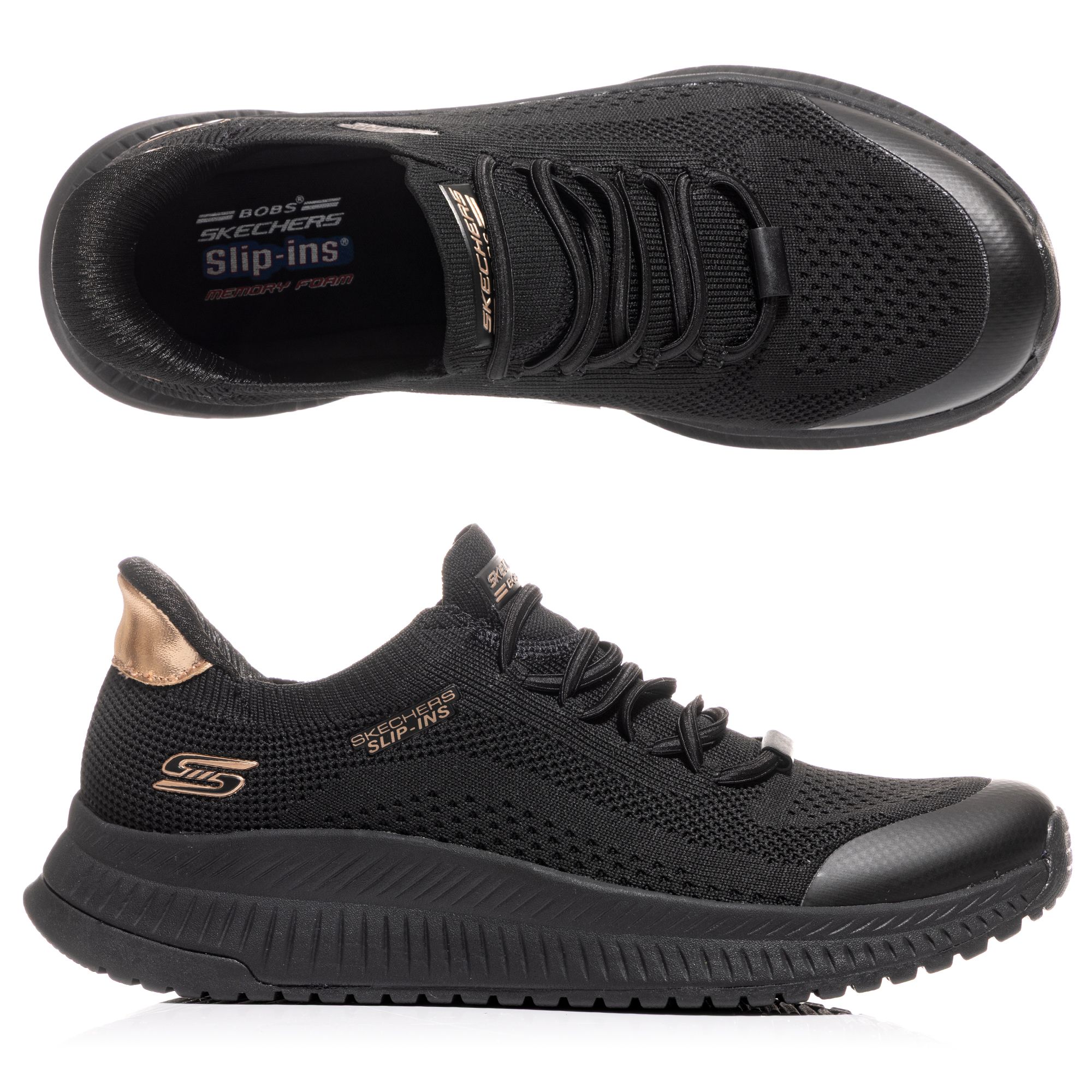 B-Ware SKECHERS Damen-Slipper Bobs Sport Squad 4 Strick