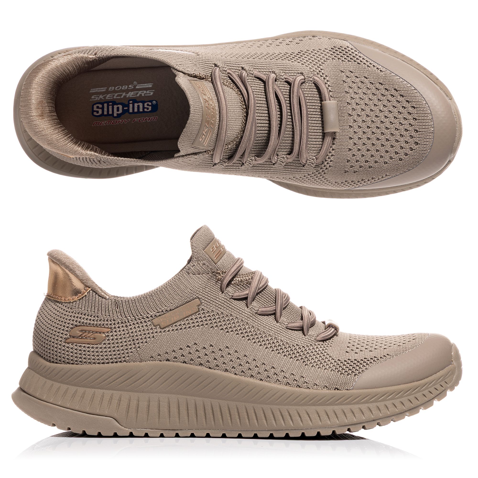 B-Ware SKECHERS Damen-Slipper Bobs Sport Squad 4 Strick