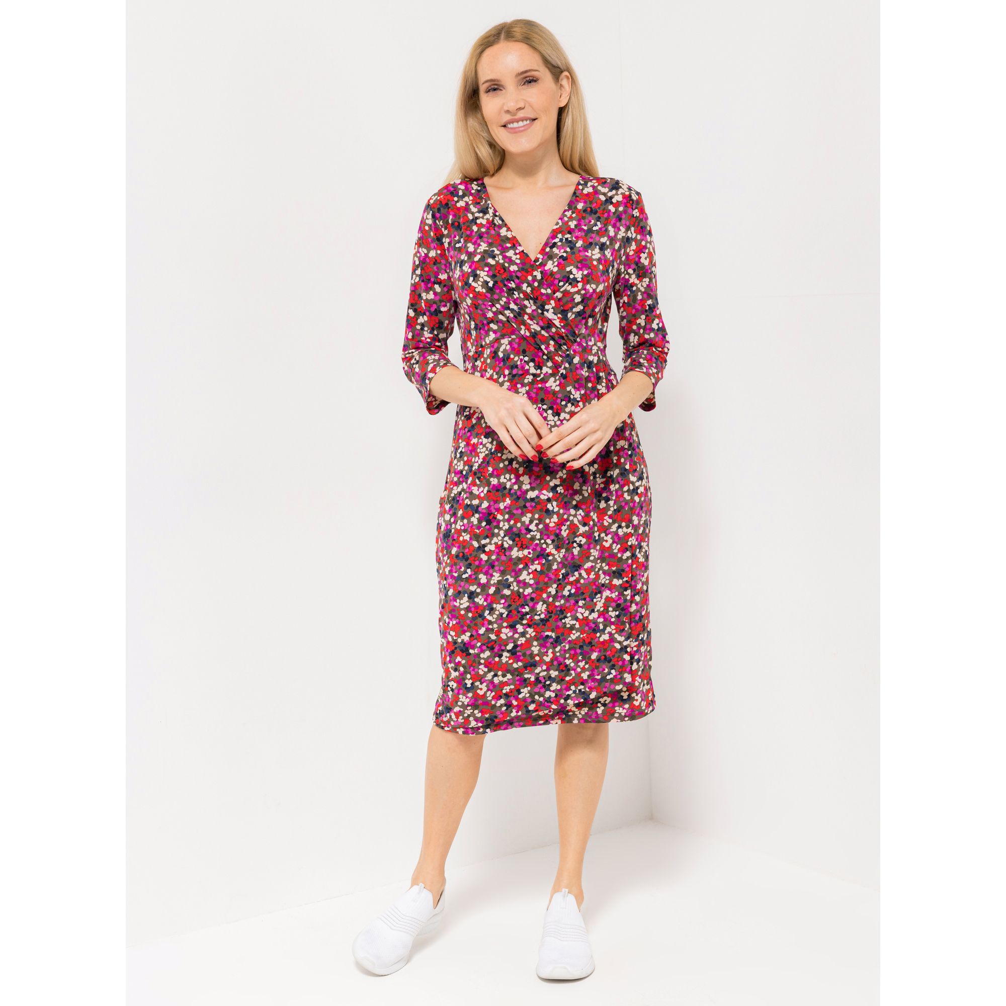 B-Ware KIM & CO. Kleid, 3/4-Arm Brazil Knit Jersey Wickel-Effekt