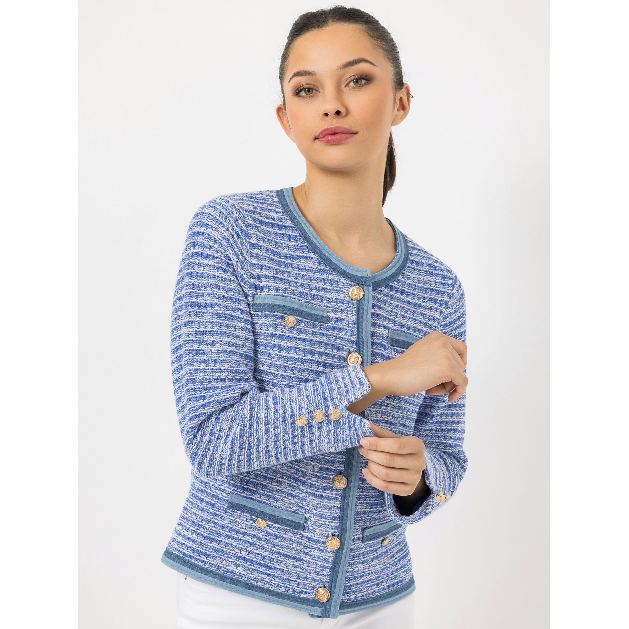 B-Ware STEFFEN SCHRAUT Strickblazer Bouclé-Optik Schmuckknöpfe