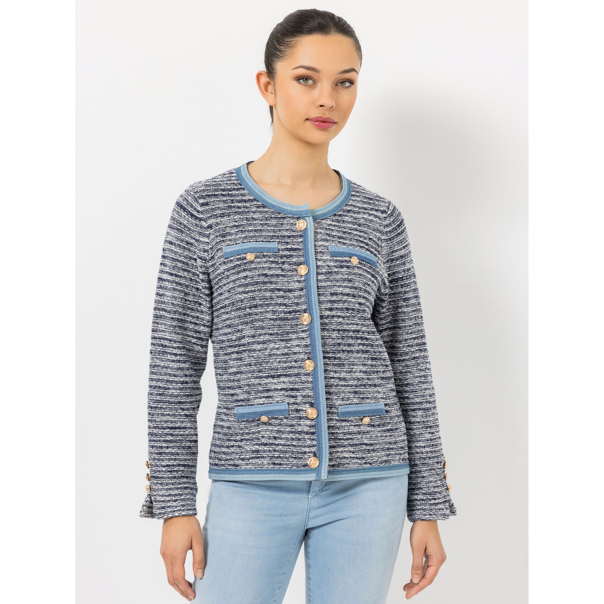 B-Ware STEFFEN SCHRAUT Strickblazer Bouclé-Optik Schmuckknöpfe