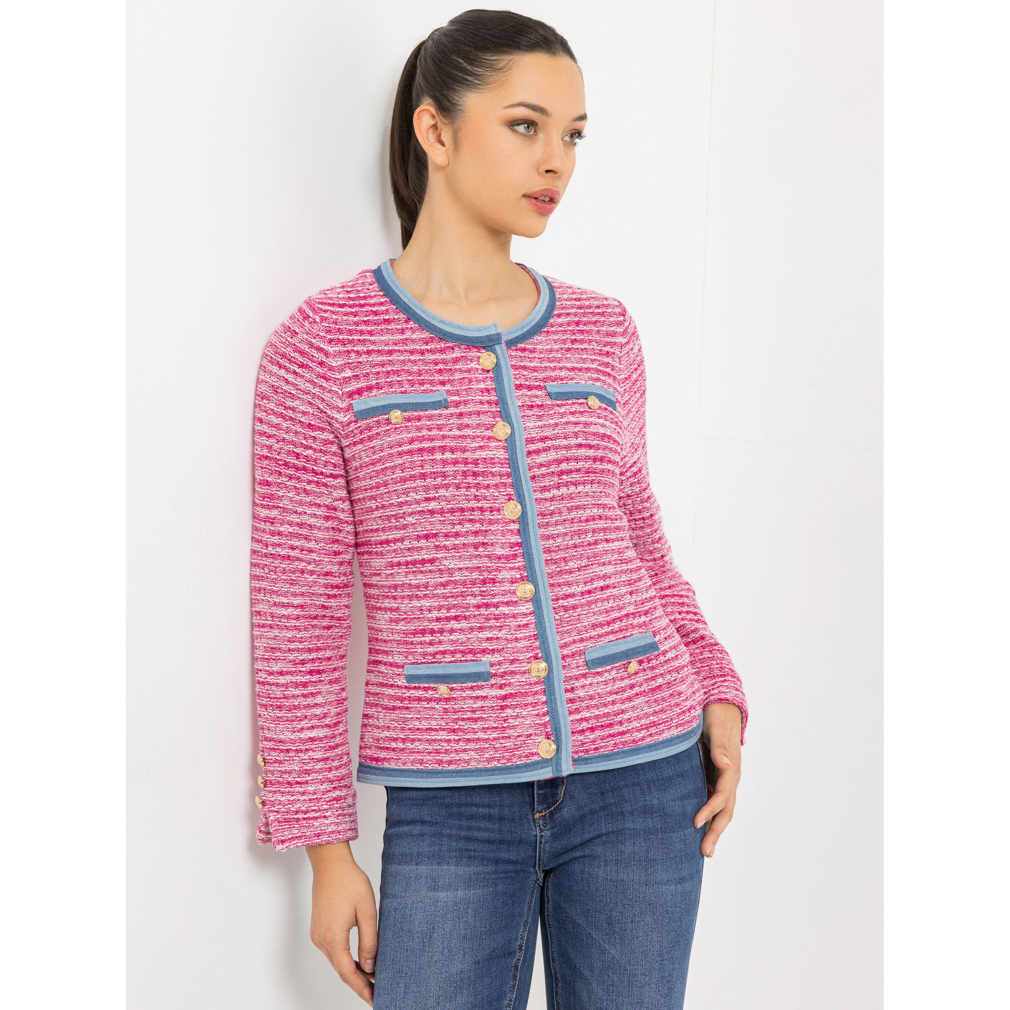 B-Ware STEFFEN SCHRAUT Strickblazer Bouclé-Optik Schmuckknöpfe