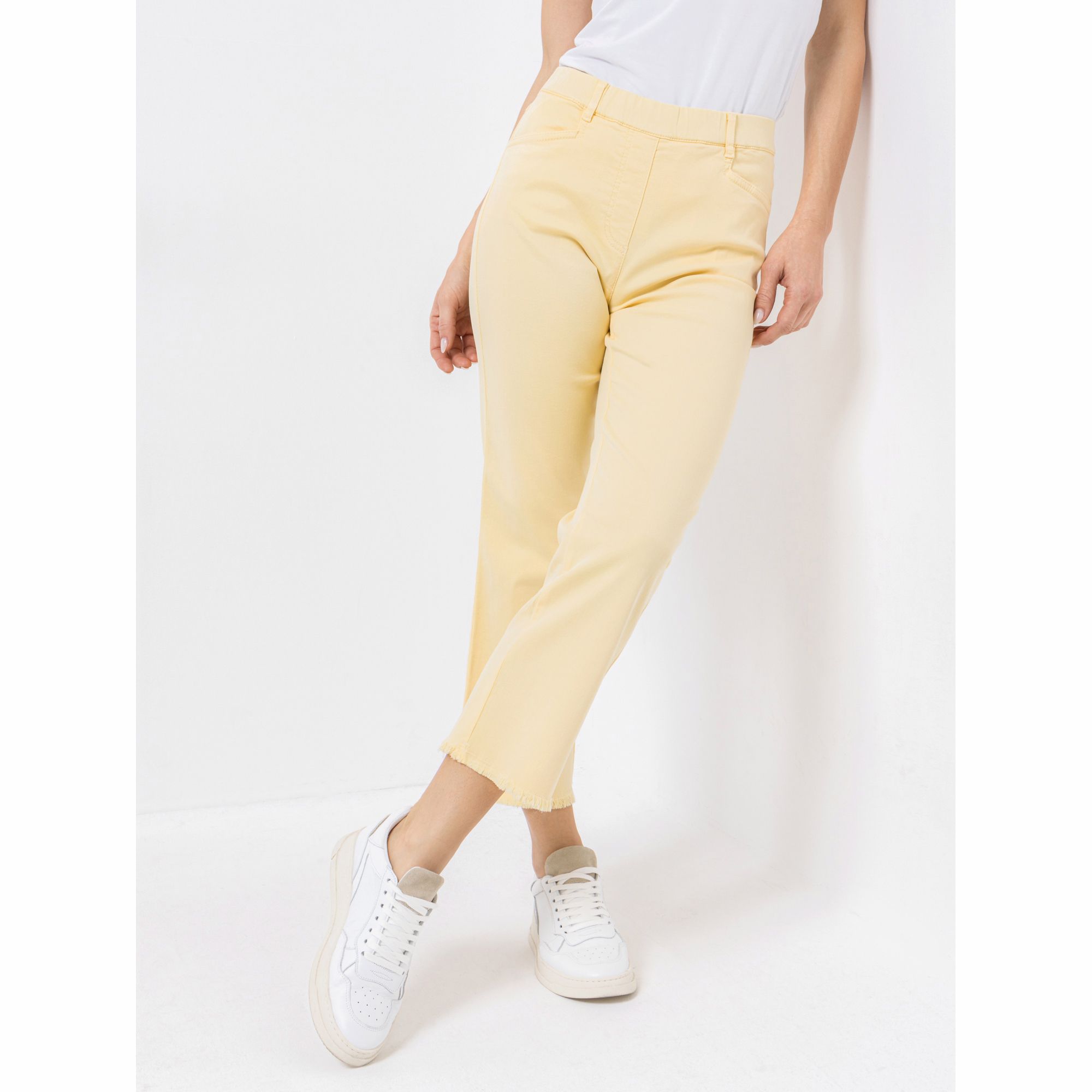 B-Ware EVA LUTZ Hose, 7/8 Länge Rundumdehnbund Fransen am Saum