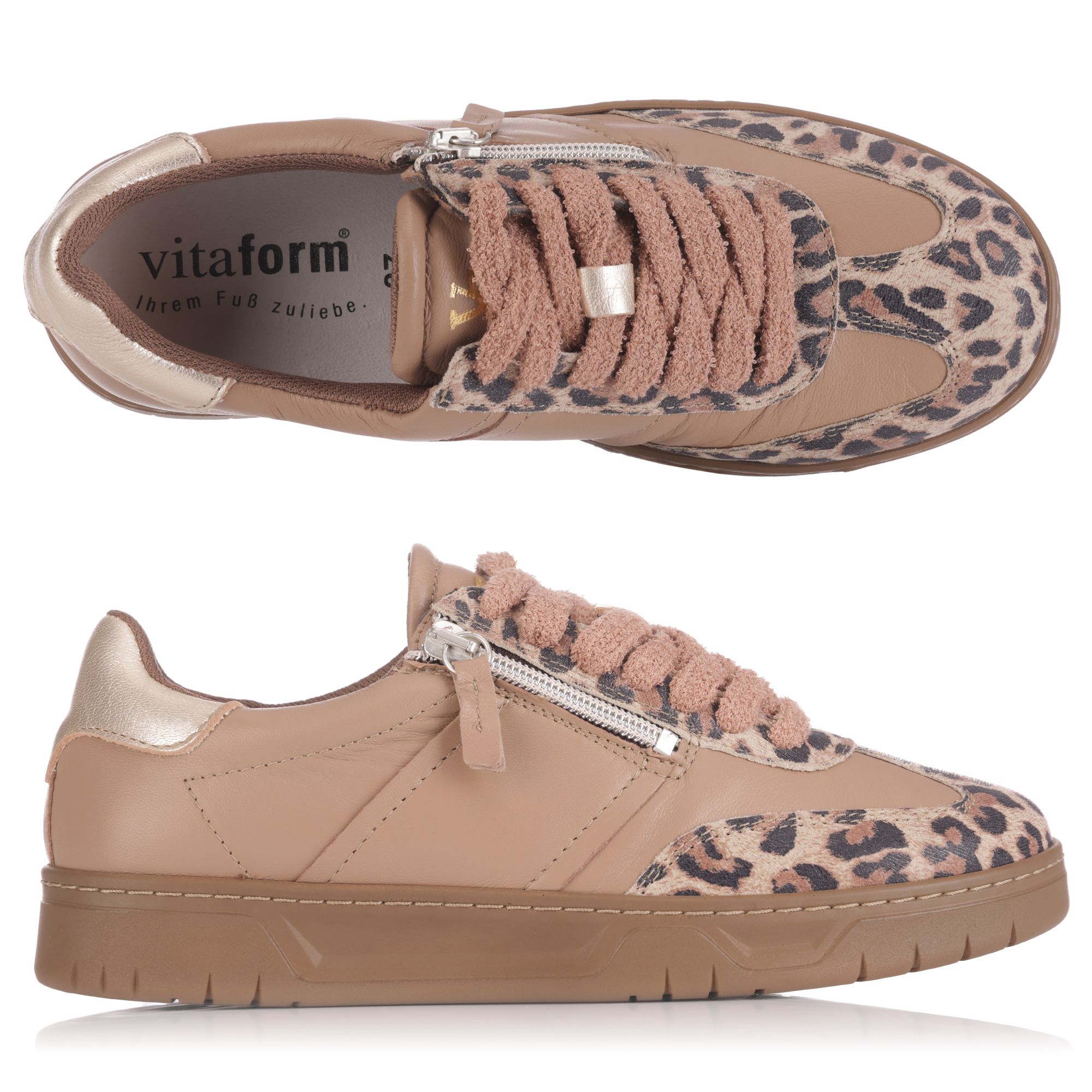 B-Ware VITAFORM Damen-Sneaker Nappa-/Veloursleder Reißverschluss