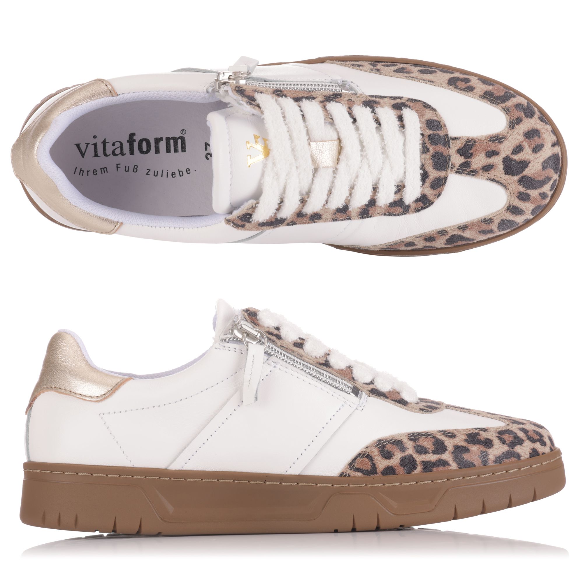 B-Ware VITAFORM Damen-Sneaker Nappa-/Veloursleder Reißverschluss