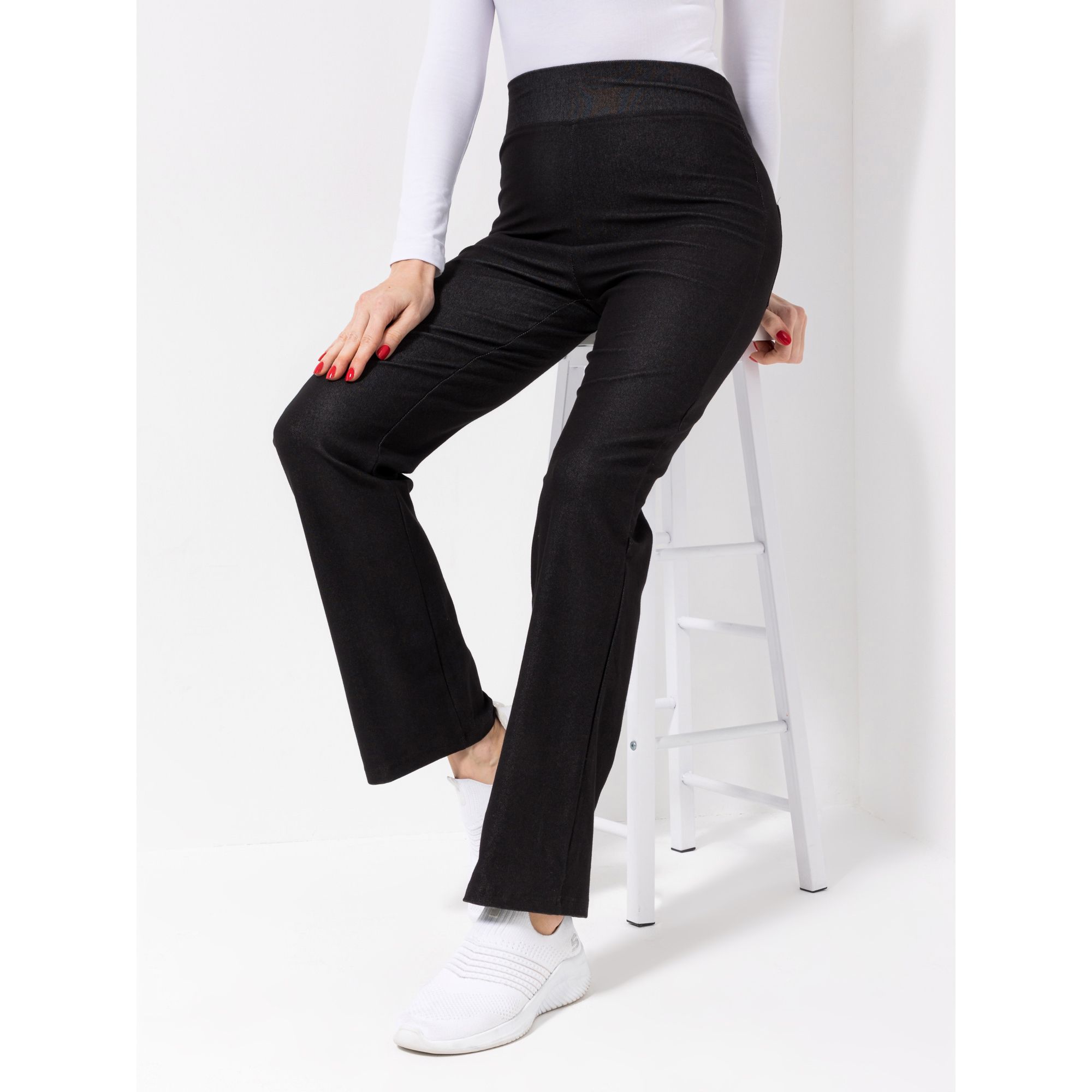 B-Ware KIM & CO. Hose, 1/1 Länge Denim Jersey Rundumdehnbund