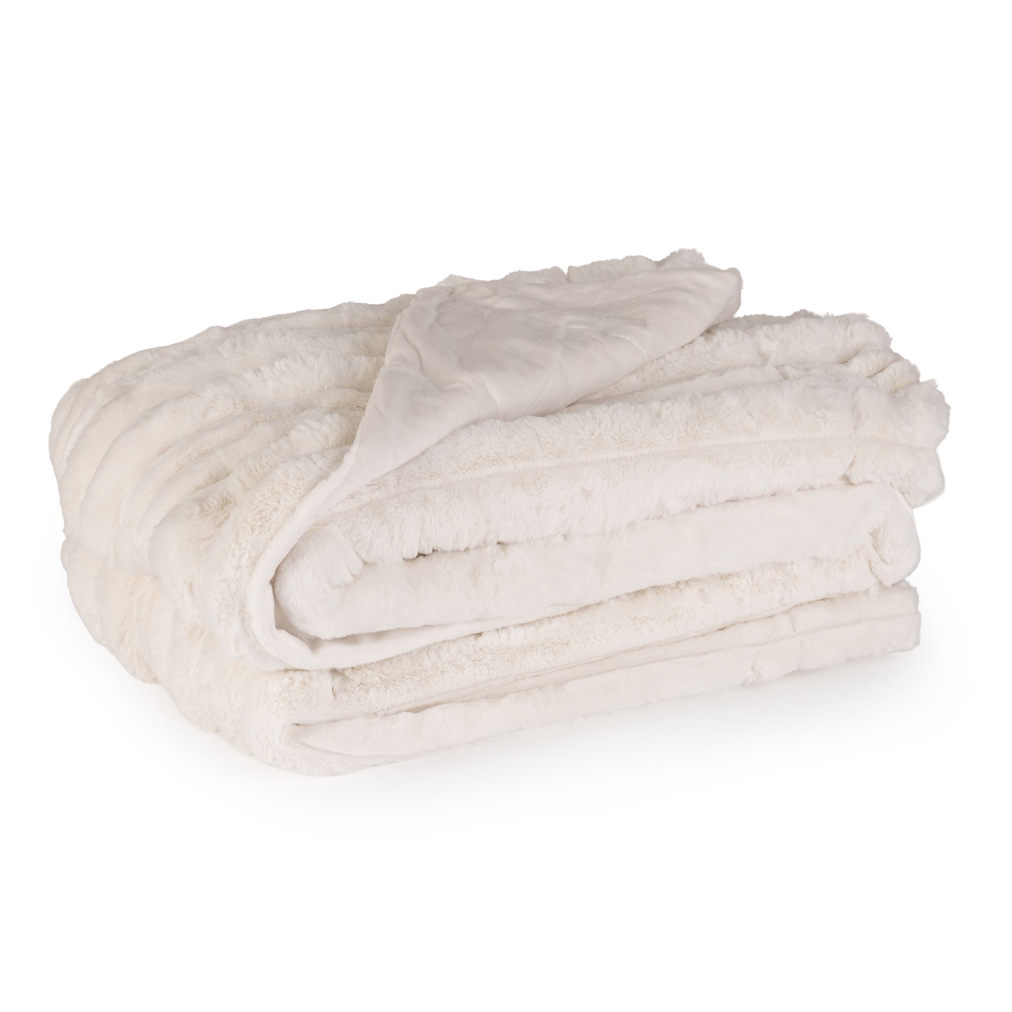 B-Ware MONT CHALET Fellimitat-Plaid Cordstruktur Mikrofaser-Rückseite