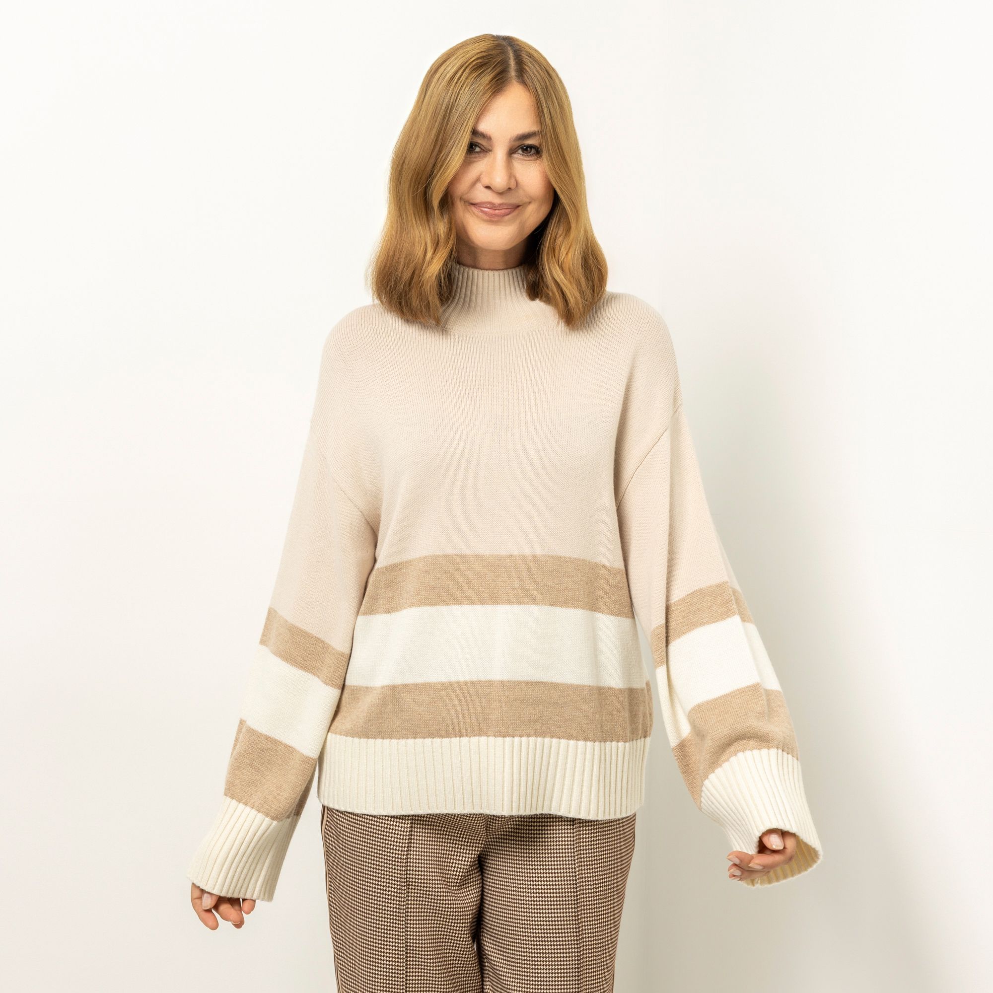 B-Ware BRUCE DARNELL Pullover, langarm Stehkragen weiter gerader Ärmel