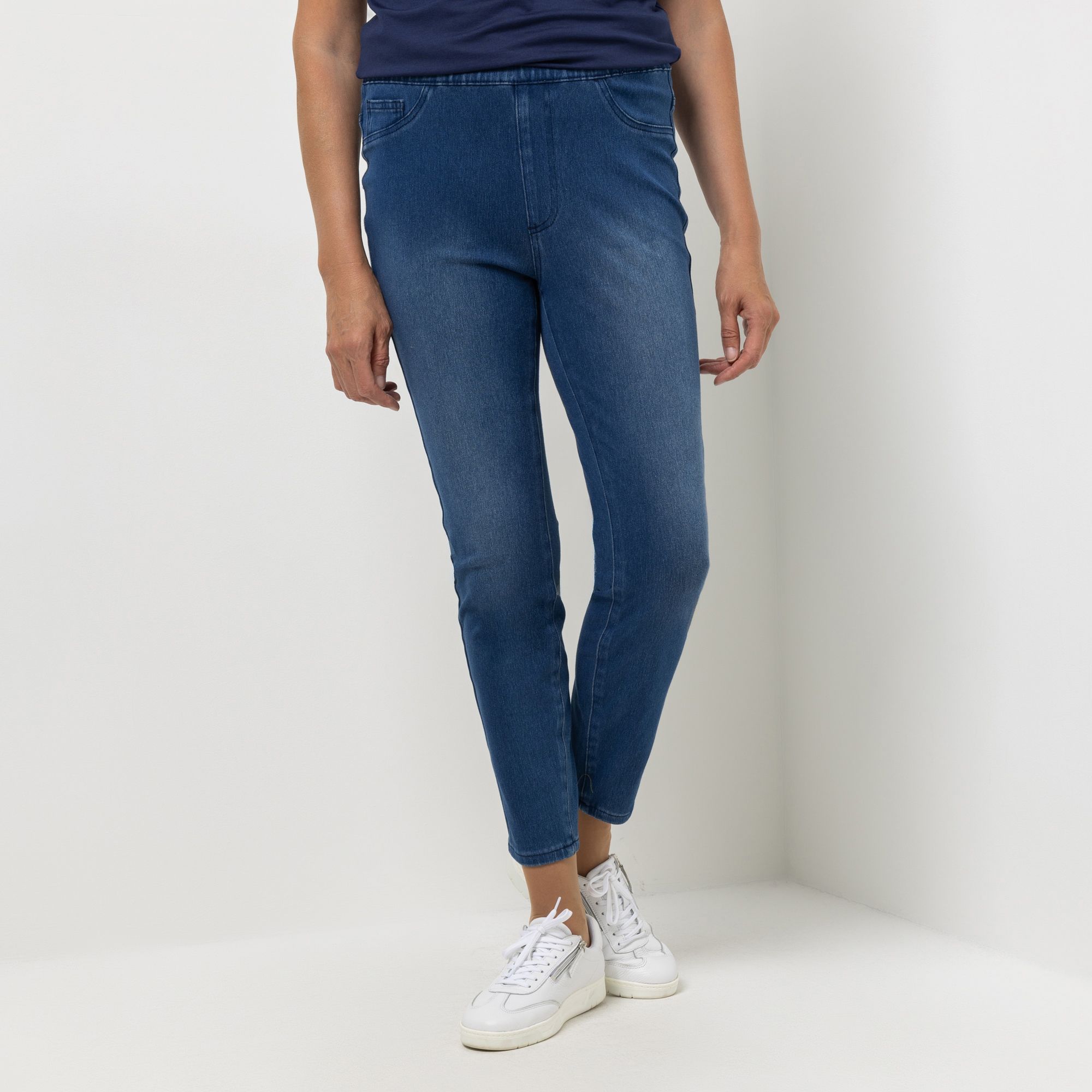 B-Ware DENIM & CO. Jeggings, knöchellang elastische Ware Rundumdehnbund