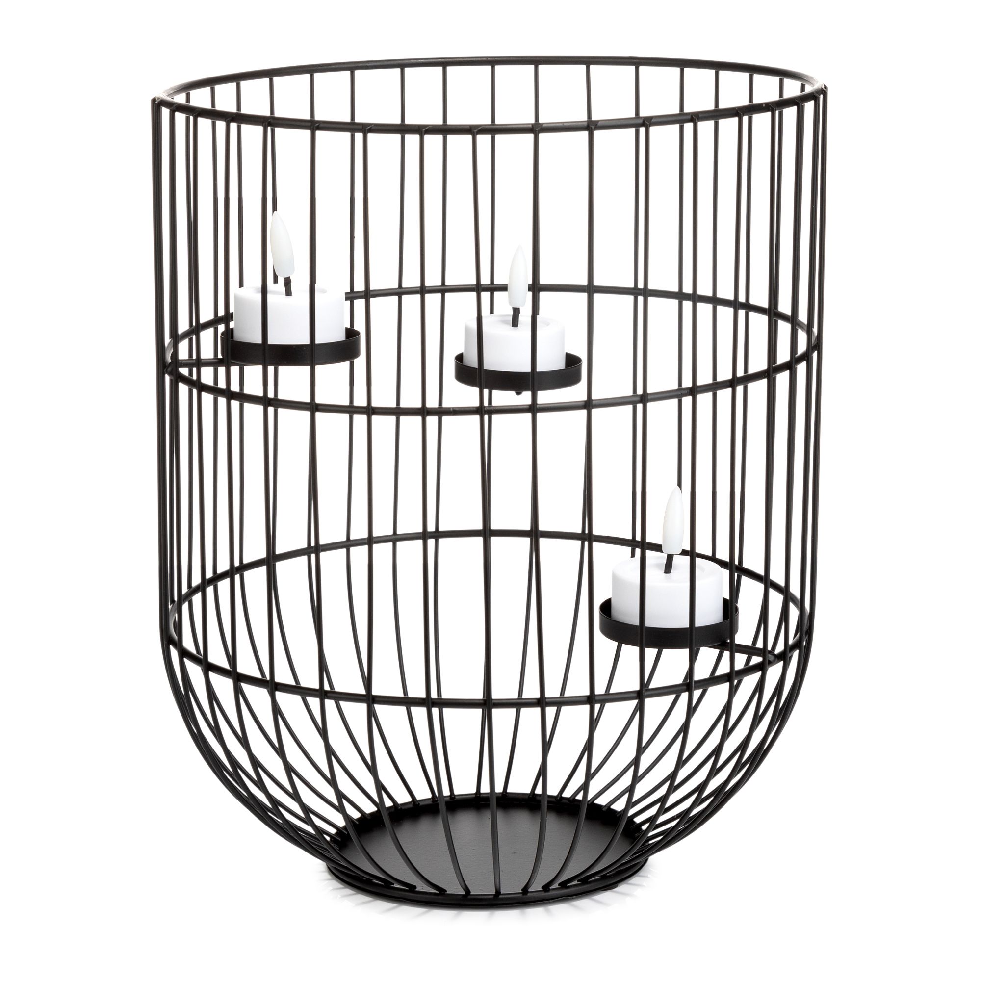 B-Ware ELAMBIA Metall-Kerzenhalter 3 LED-Votivkerzen Flamme Luma, Timer