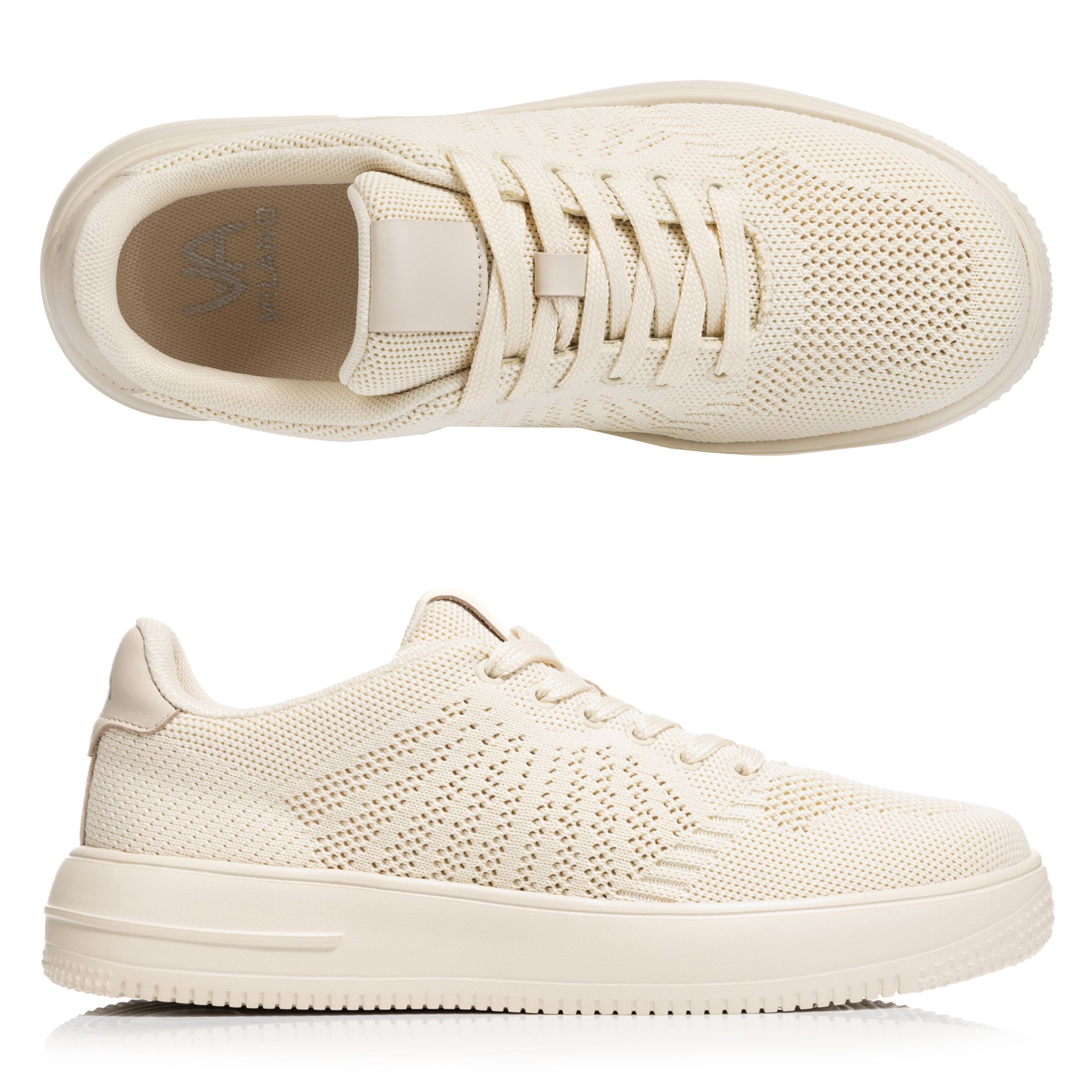 B-Ware VIA MILANO Damen-Sneaker Textil Logo-Detail