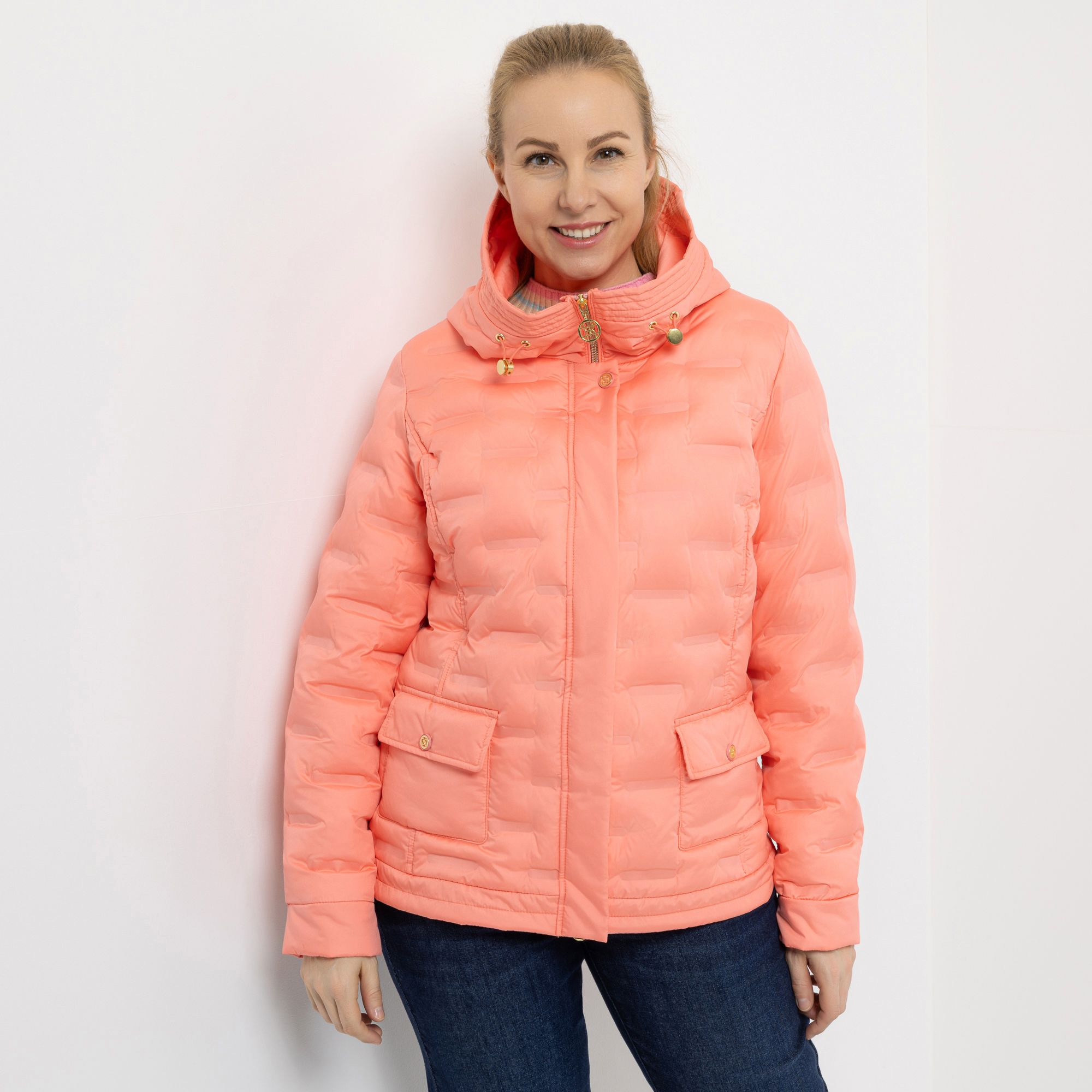 B-Ware DAWID by Dawid Tomaszewski Jacke mit Kapuze nahtfreie Steppoptik