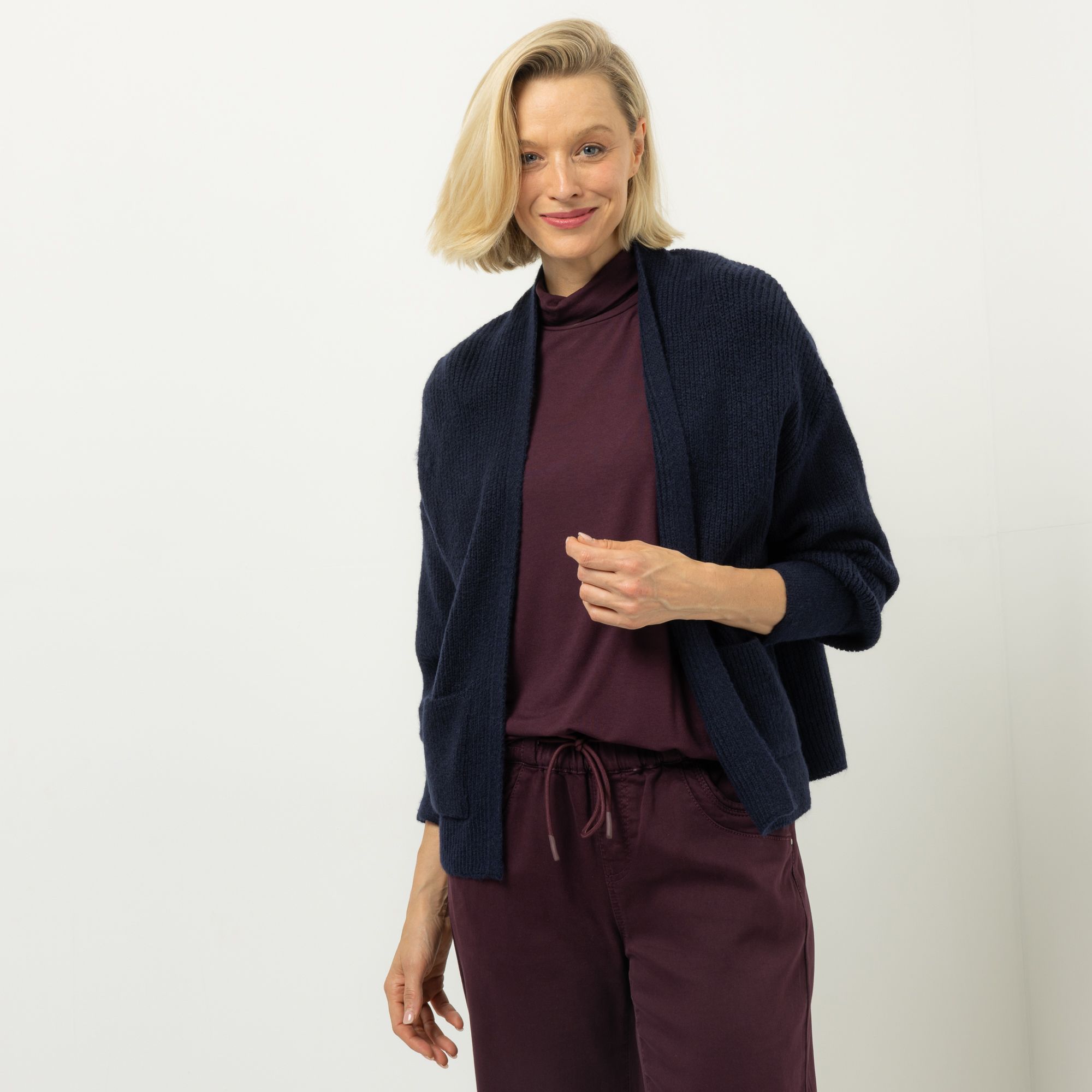 B-Ware DINE 'N' DANCE Cardigan, Langarm offene Front kurze Form