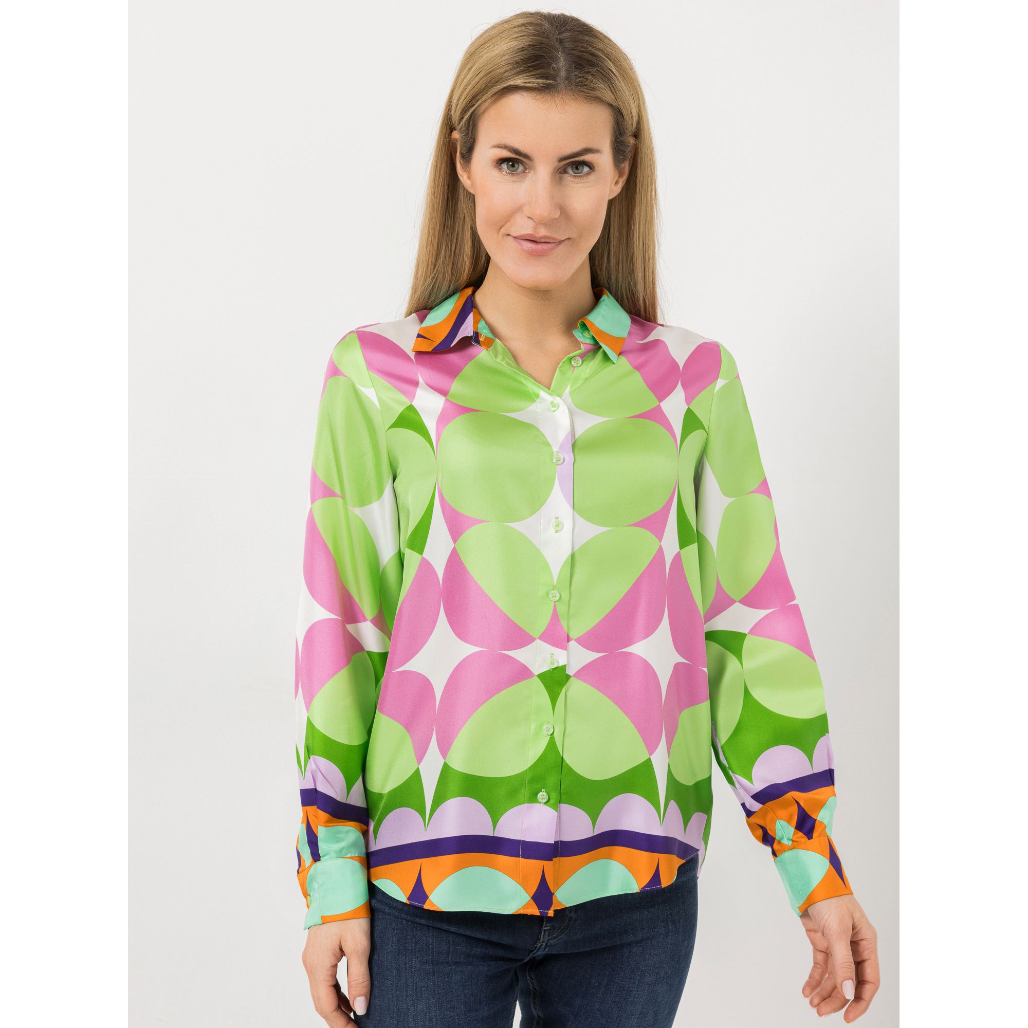 B-Ware ANNI FOR FRIENDS Bluse Ann-Louise 100% Seide Knopfleiste