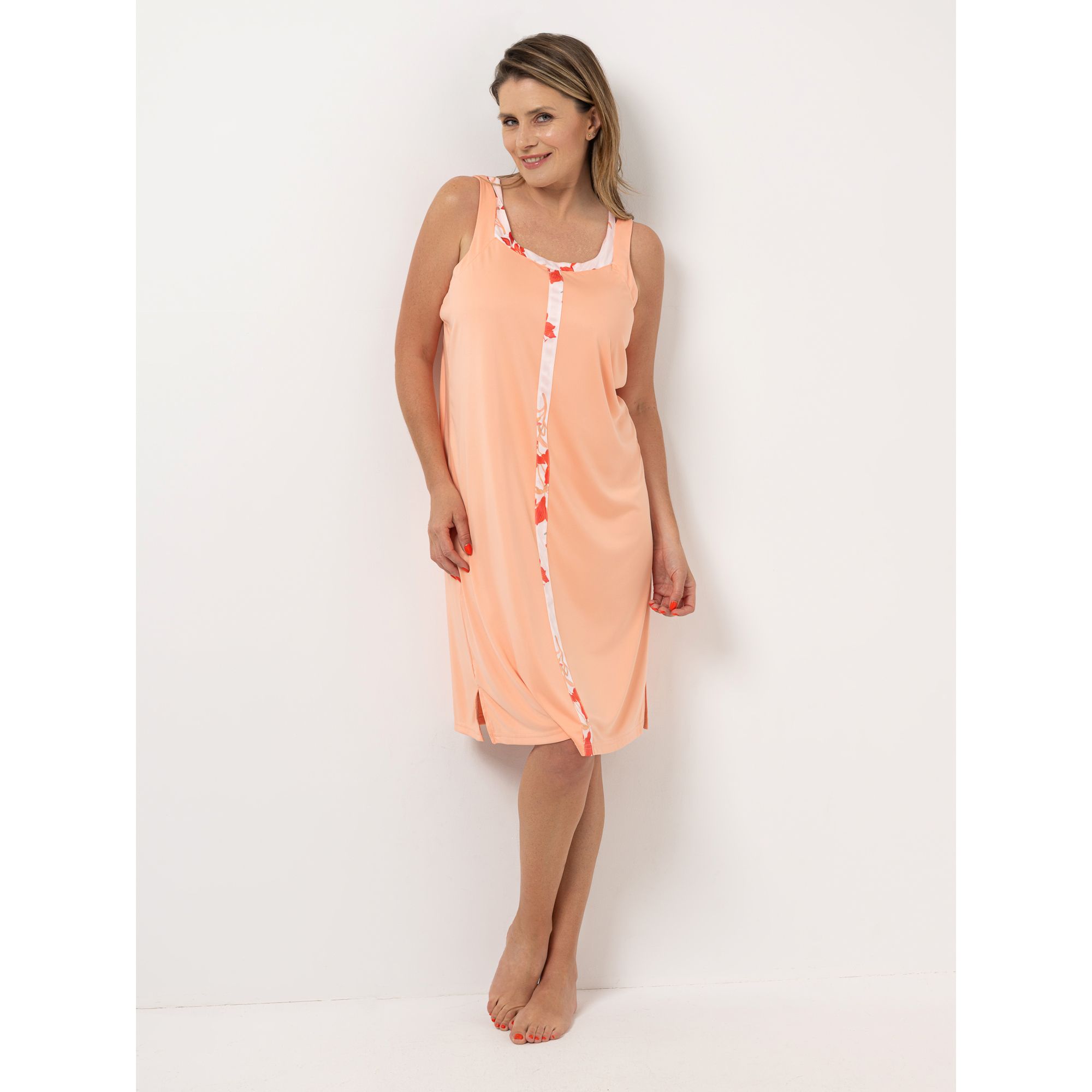 B-Ware LITTLE ROSE Nachthemd, ohne Arm Mikrofaser Seitenschlitze