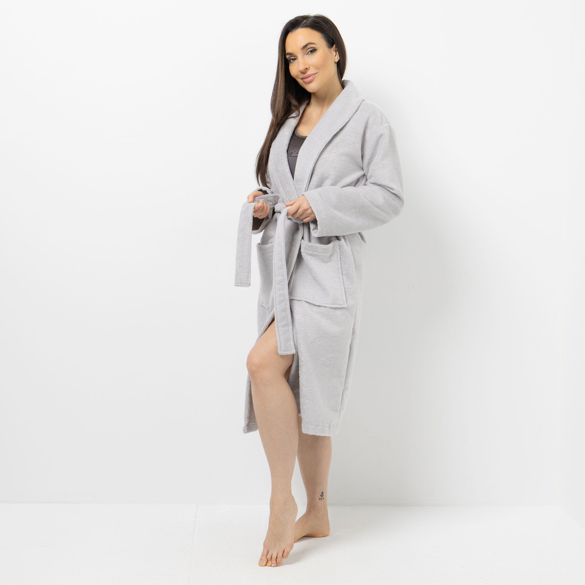 B-Ware MONT CHALET Damen-Wellnessmantel uni, DuoTouch Innenseite trocknend