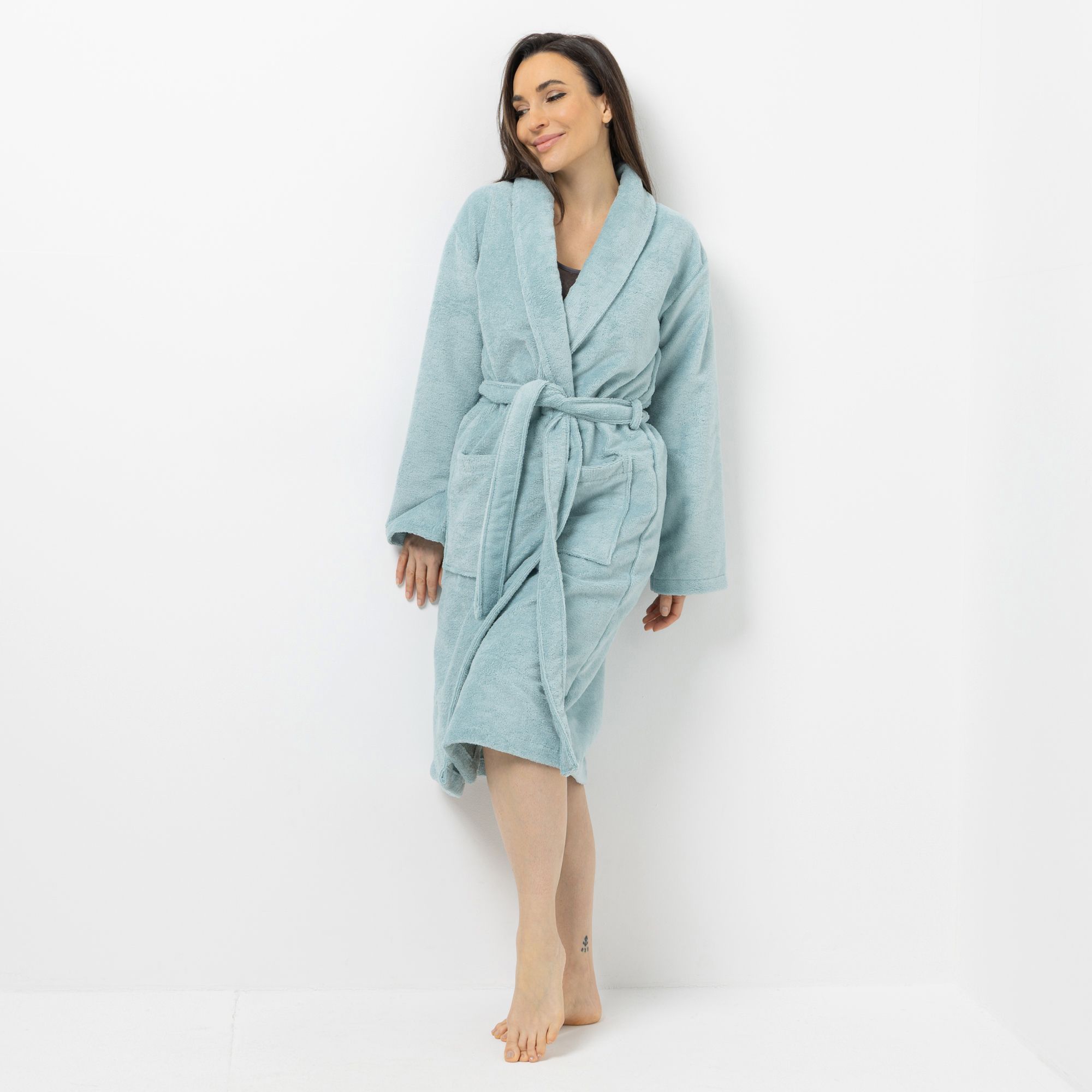 B-Ware MONT CHALET Damen-Wellnessmantel uni, DuoTouch Innenseite trocknend