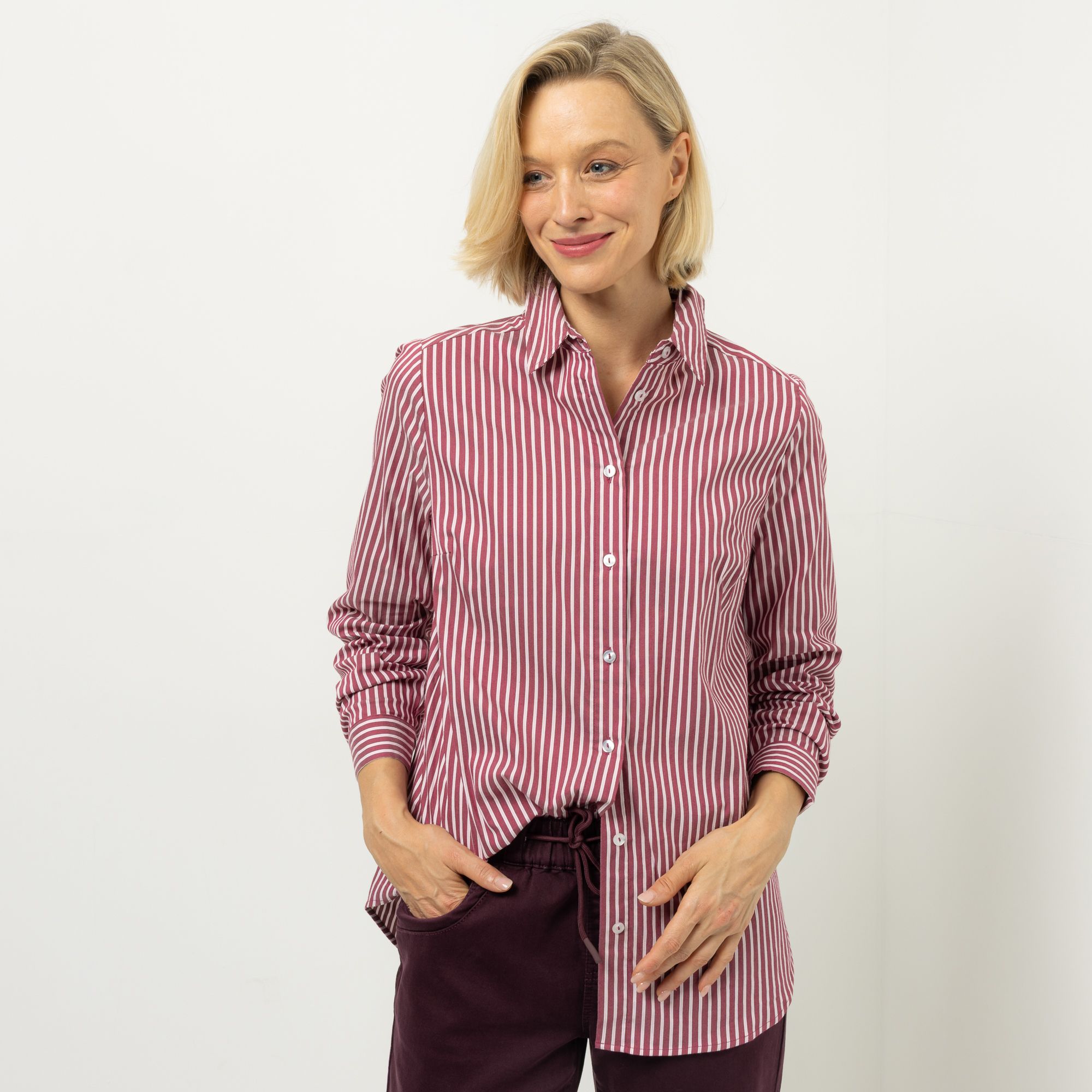 B-Ware DINE 'N' DANCE Longbluse, Langarm gestreift Kragen