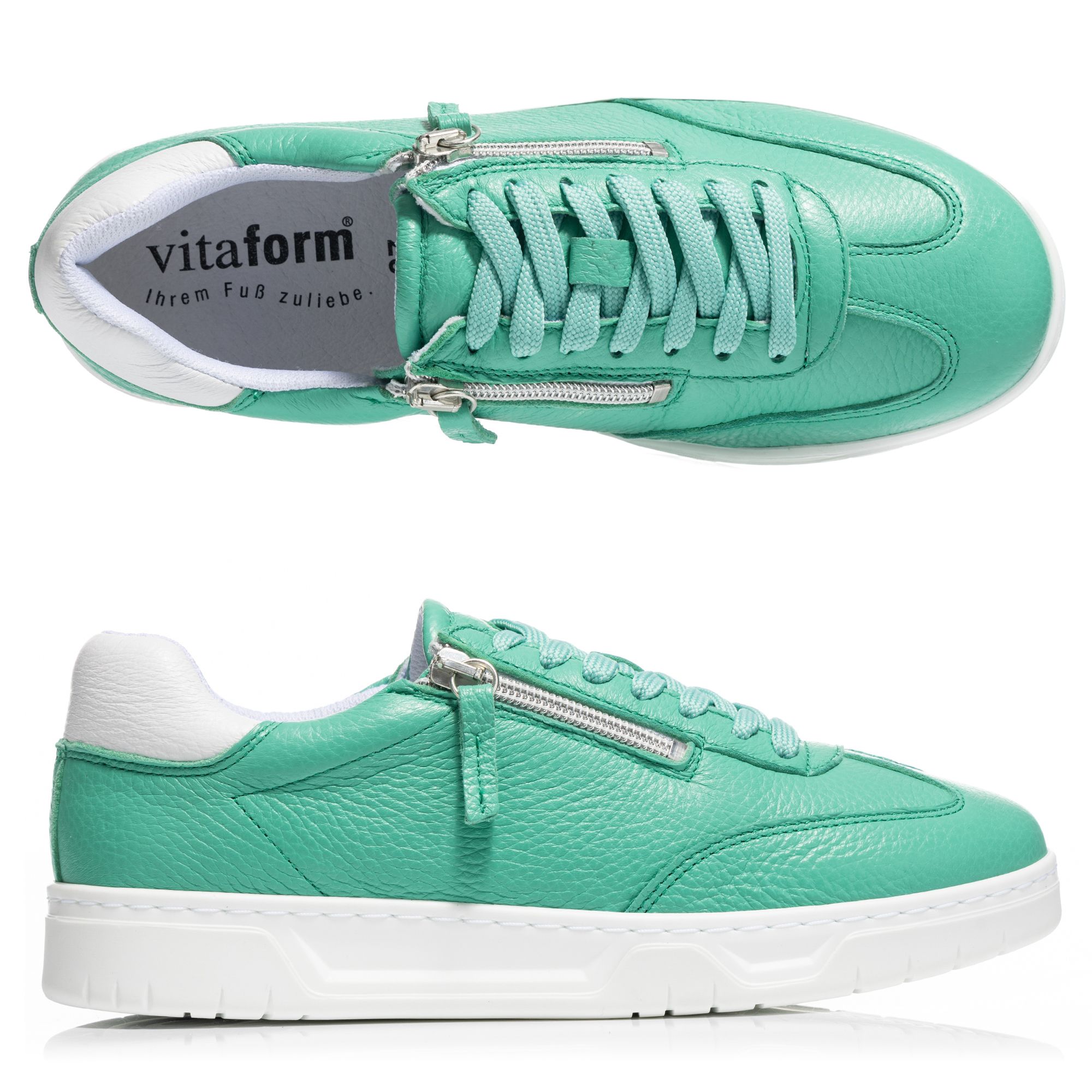 B-Ware VITAFORM Damen- Sneaker Hirschleder 2 Reißverschlüsse