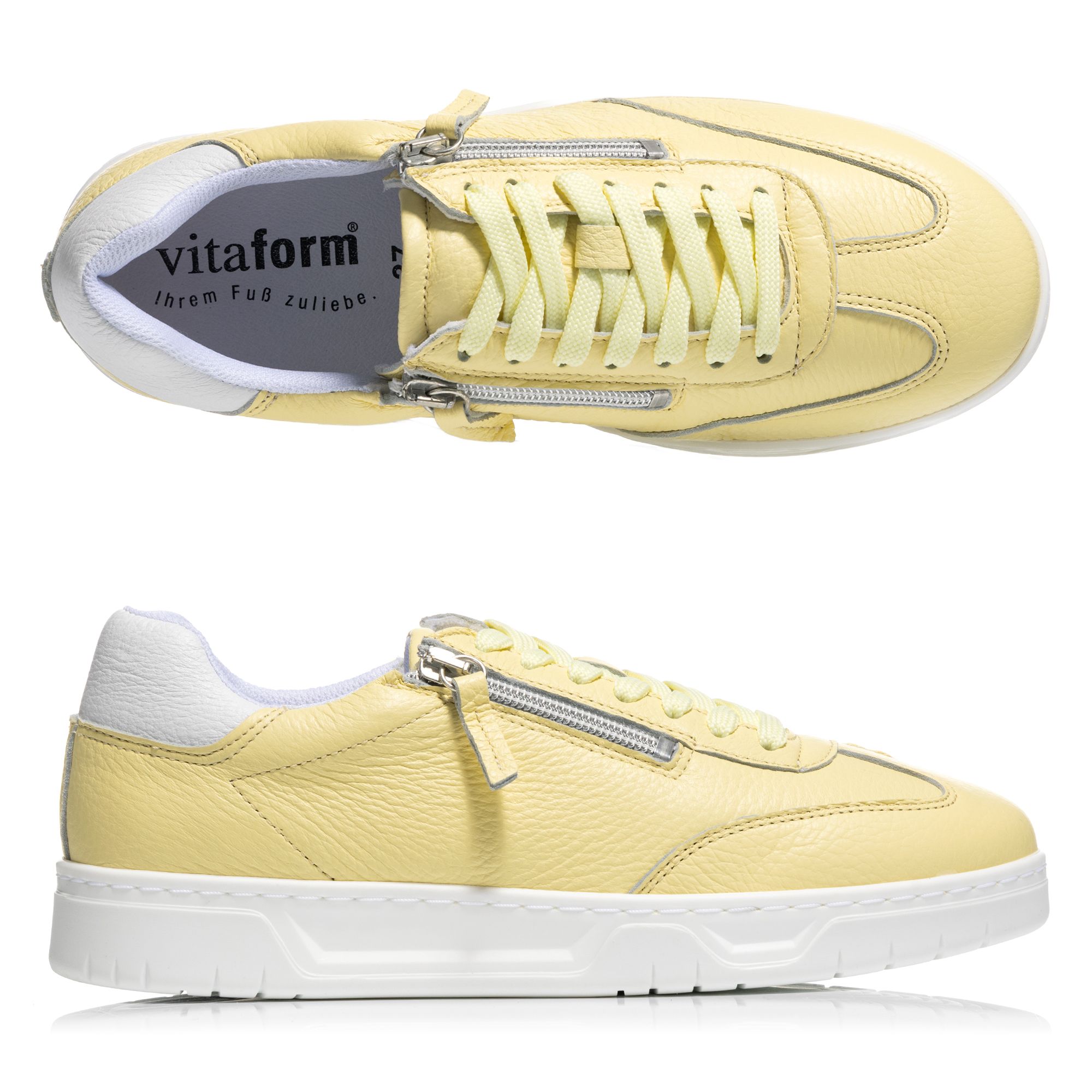 B-Ware VITAFORM Damen- Sneaker Hirschleder 2 Reißverschlüsse