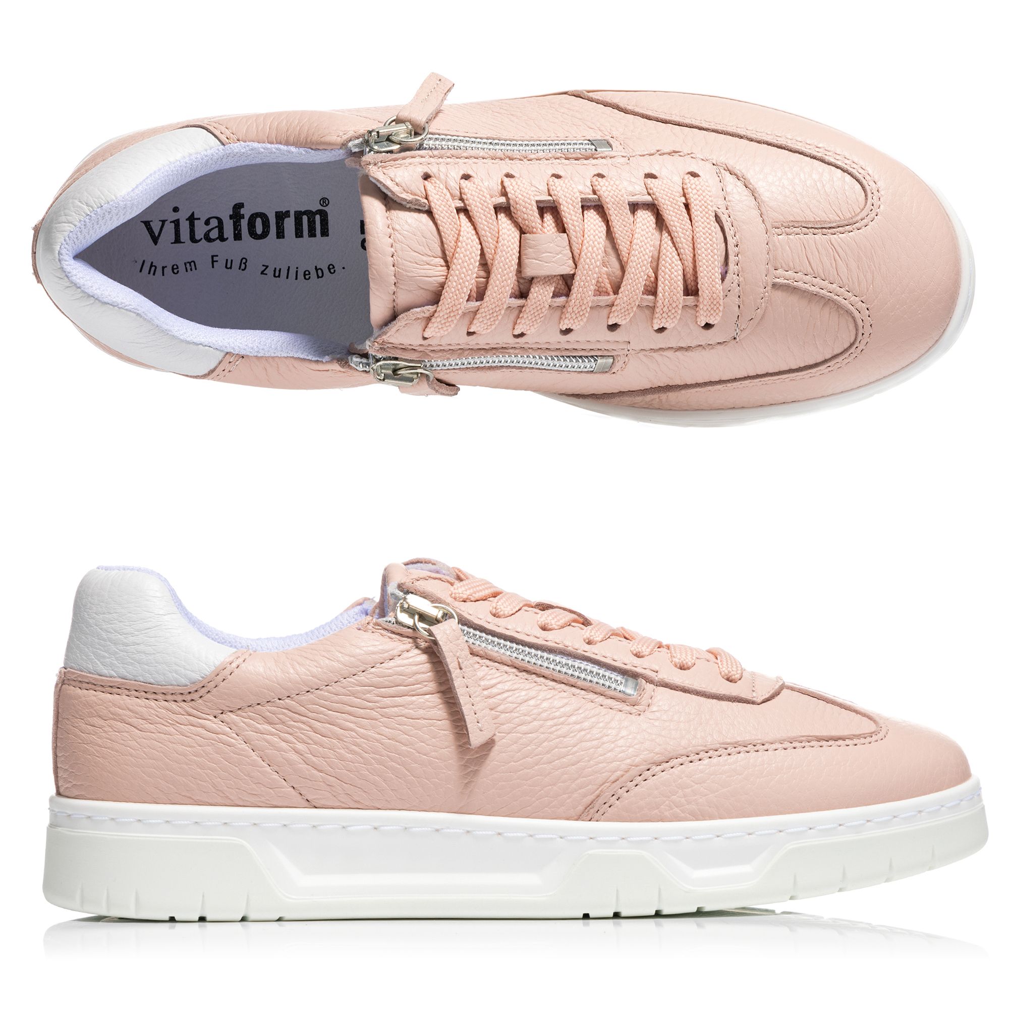 B-Ware VITAFORM Damen- Sneaker Hirschleder 2 Reißverschlüsse