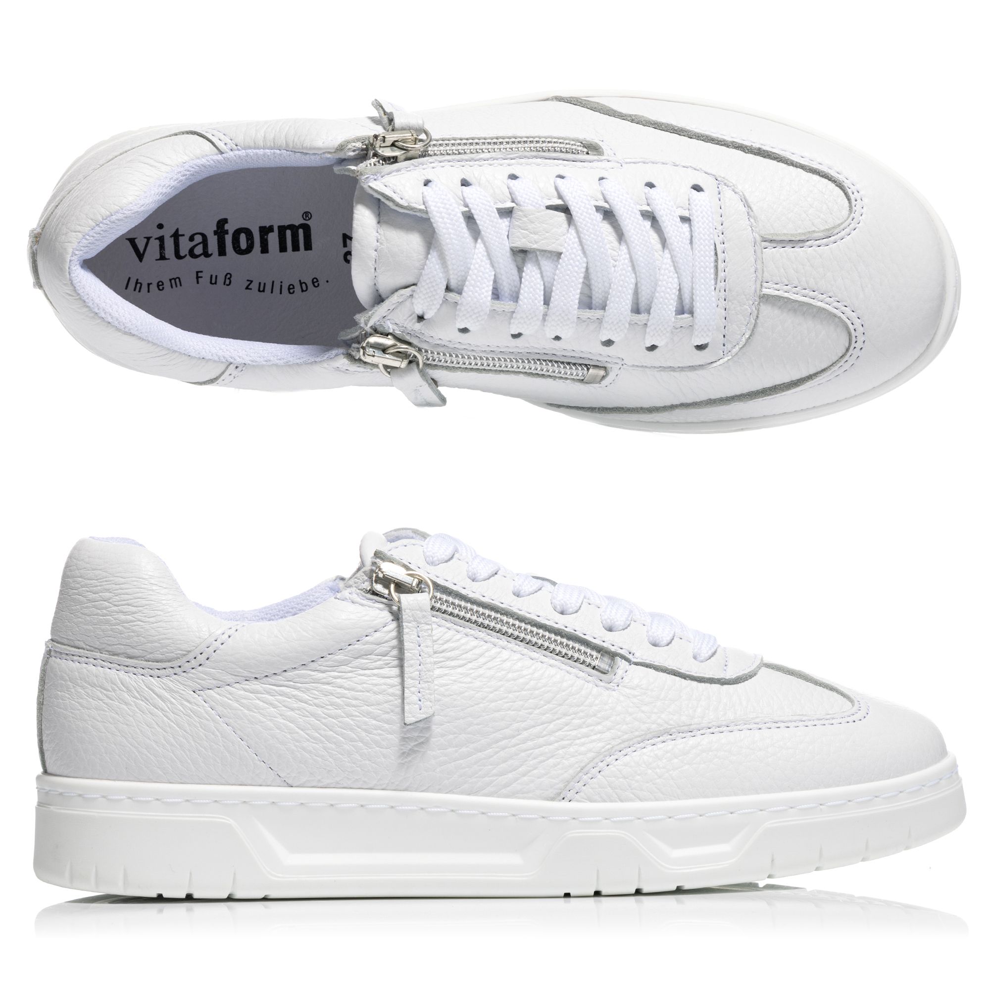 B-Ware VITAFORM Damen- Sneaker Hirschleder 2 Reißverschlüsse