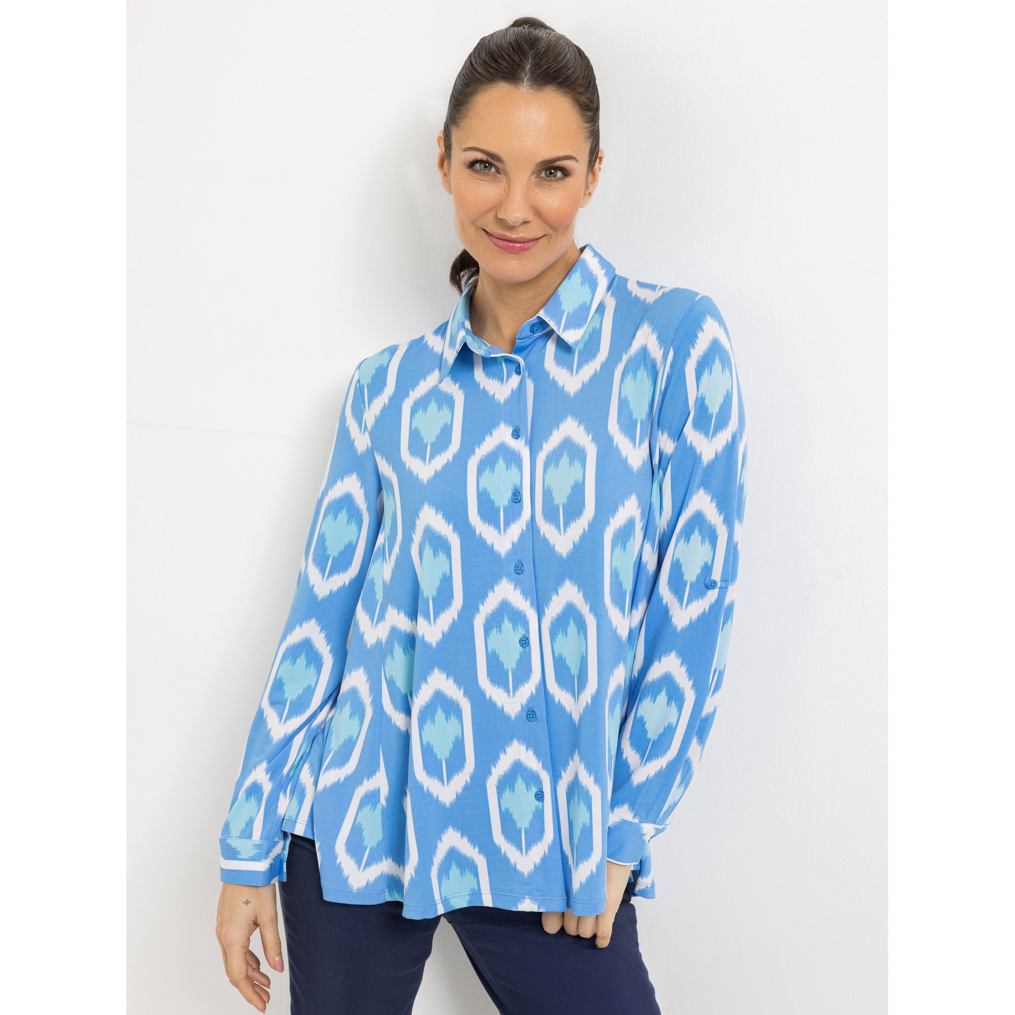 B-Ware STEFFEN SCHRAUT Jerseybluse Sanremo Knopfleiste ausgestellter Saum