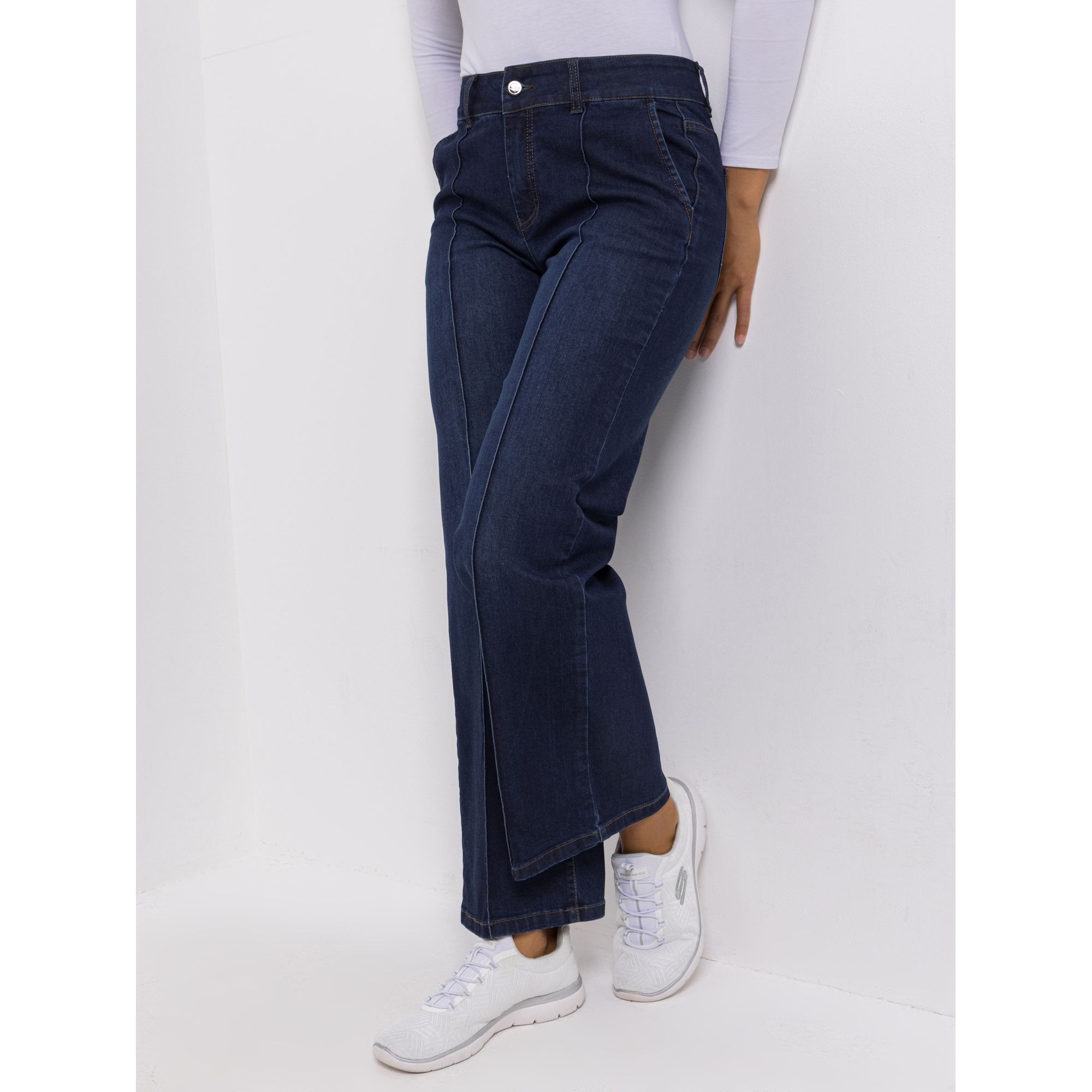 B-Ware EVA LUTZ Jeanshose Eingrifftaschen Logo-Stickerei