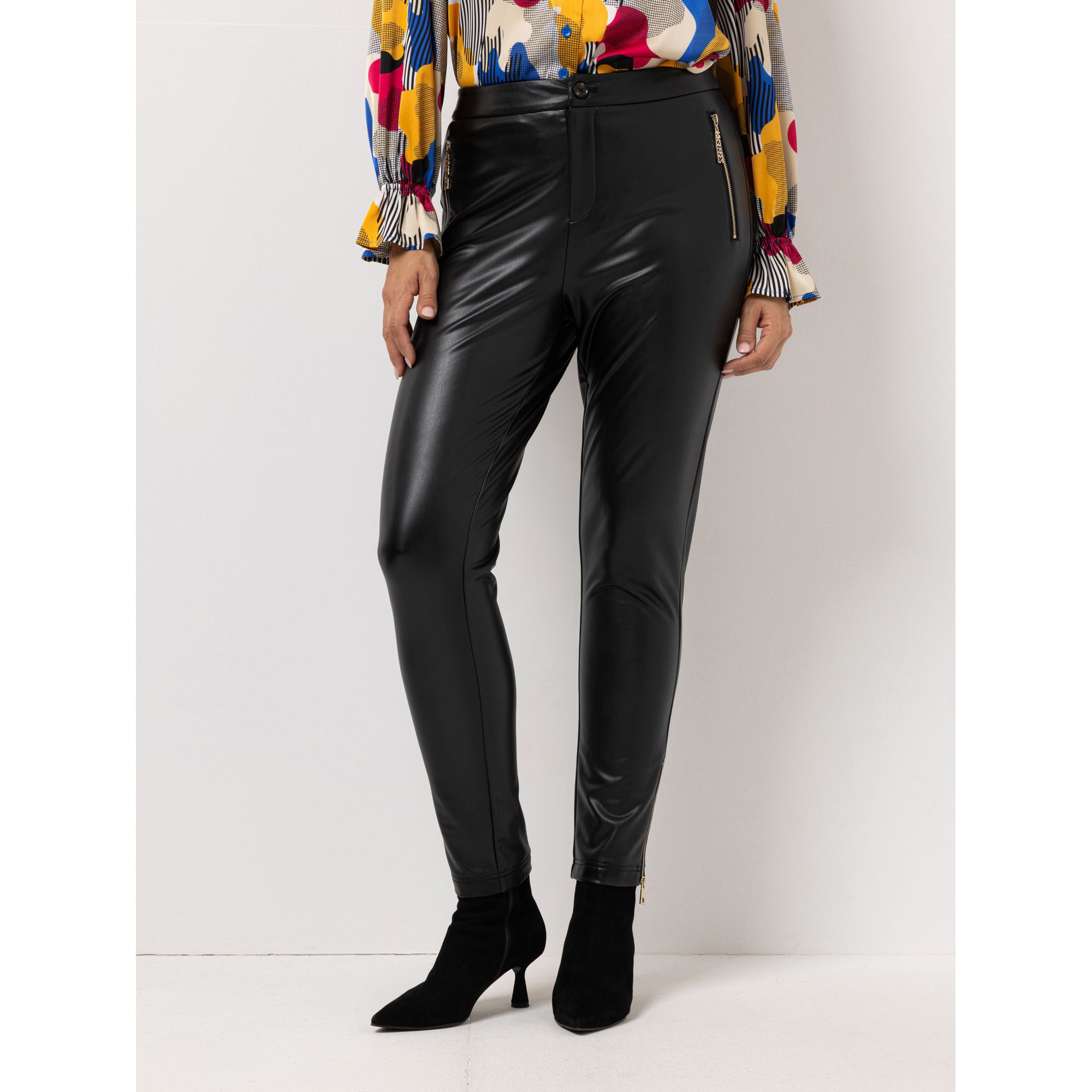 B-Ware KILIAN KERNER SENSES Hose, knöchellang Leder-Optik Zier-Reißverschlüsse