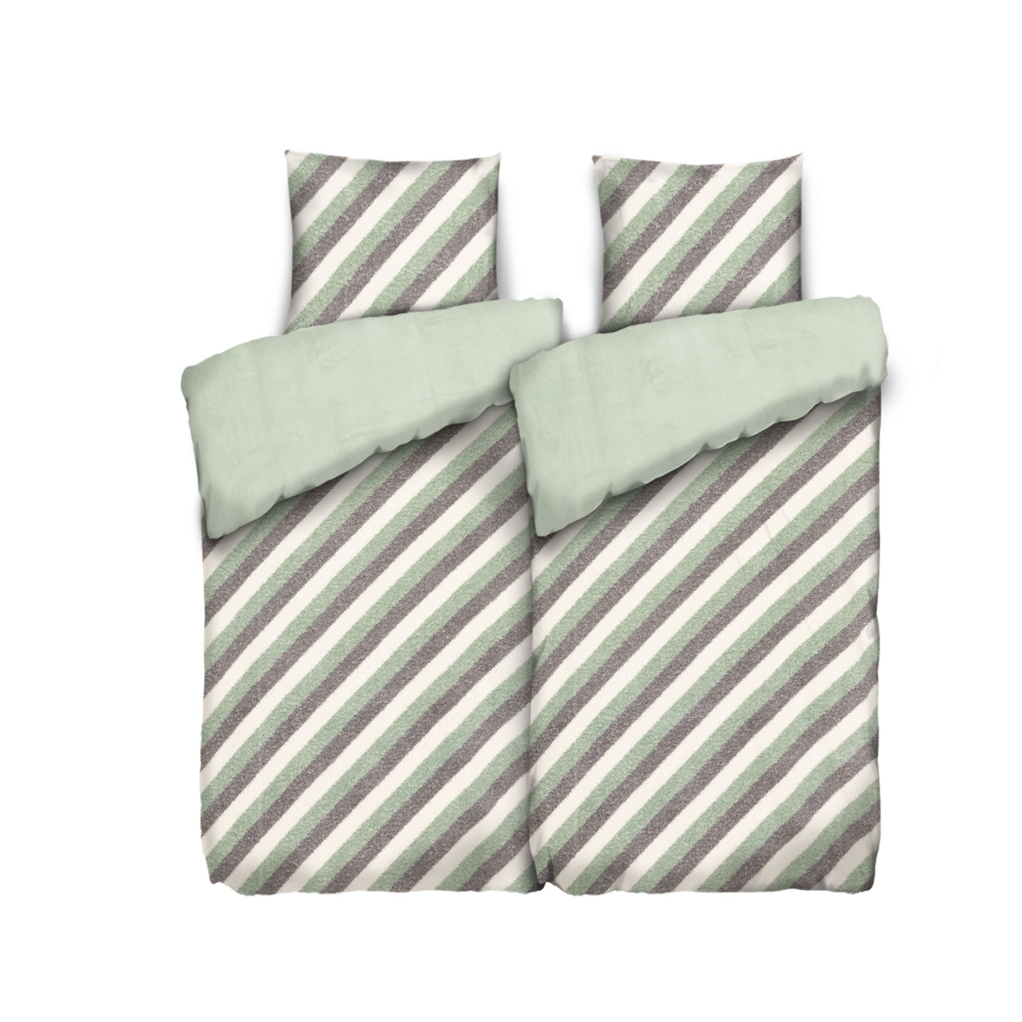 B-Ware COZEE HOME Wendebettwäsche Diagonalstreifen MF Soft Bouclé
