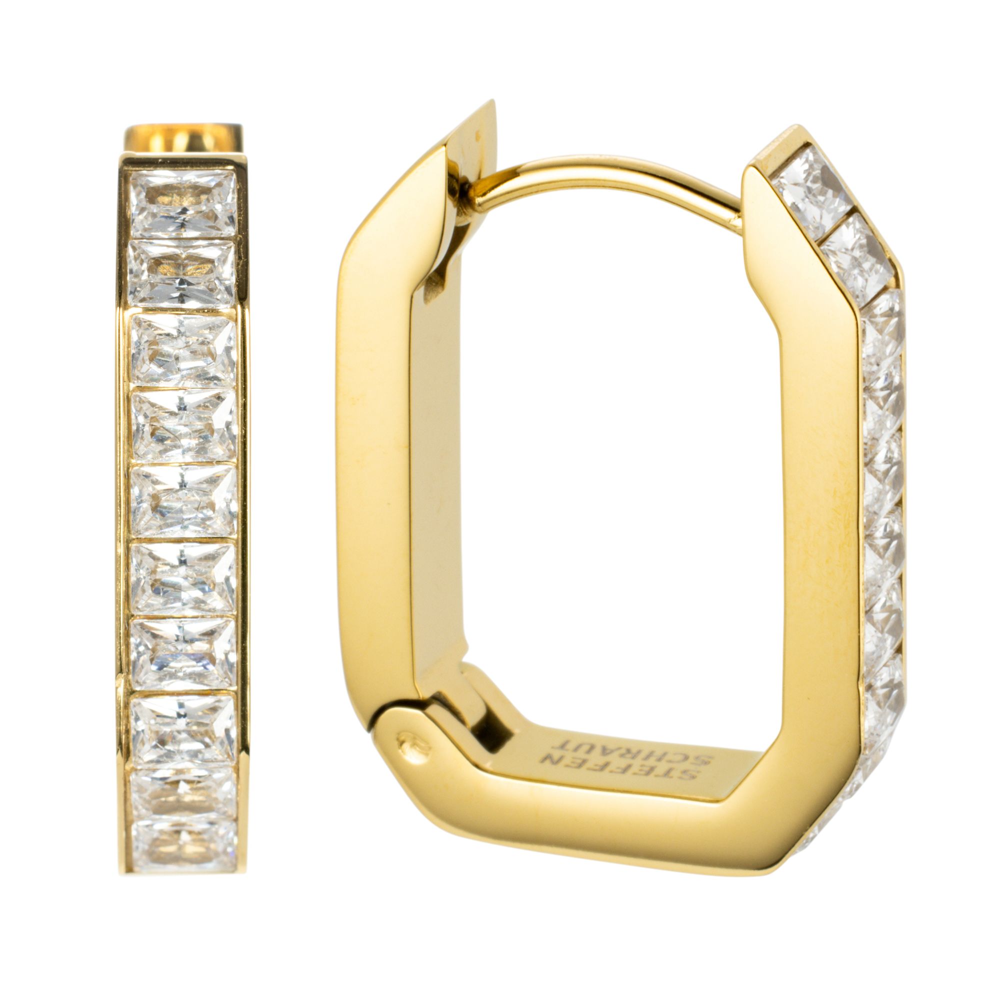 B-Ware STEFFEN SCHRAUT Creolen 20 Zirkonia Baguette-Schliff