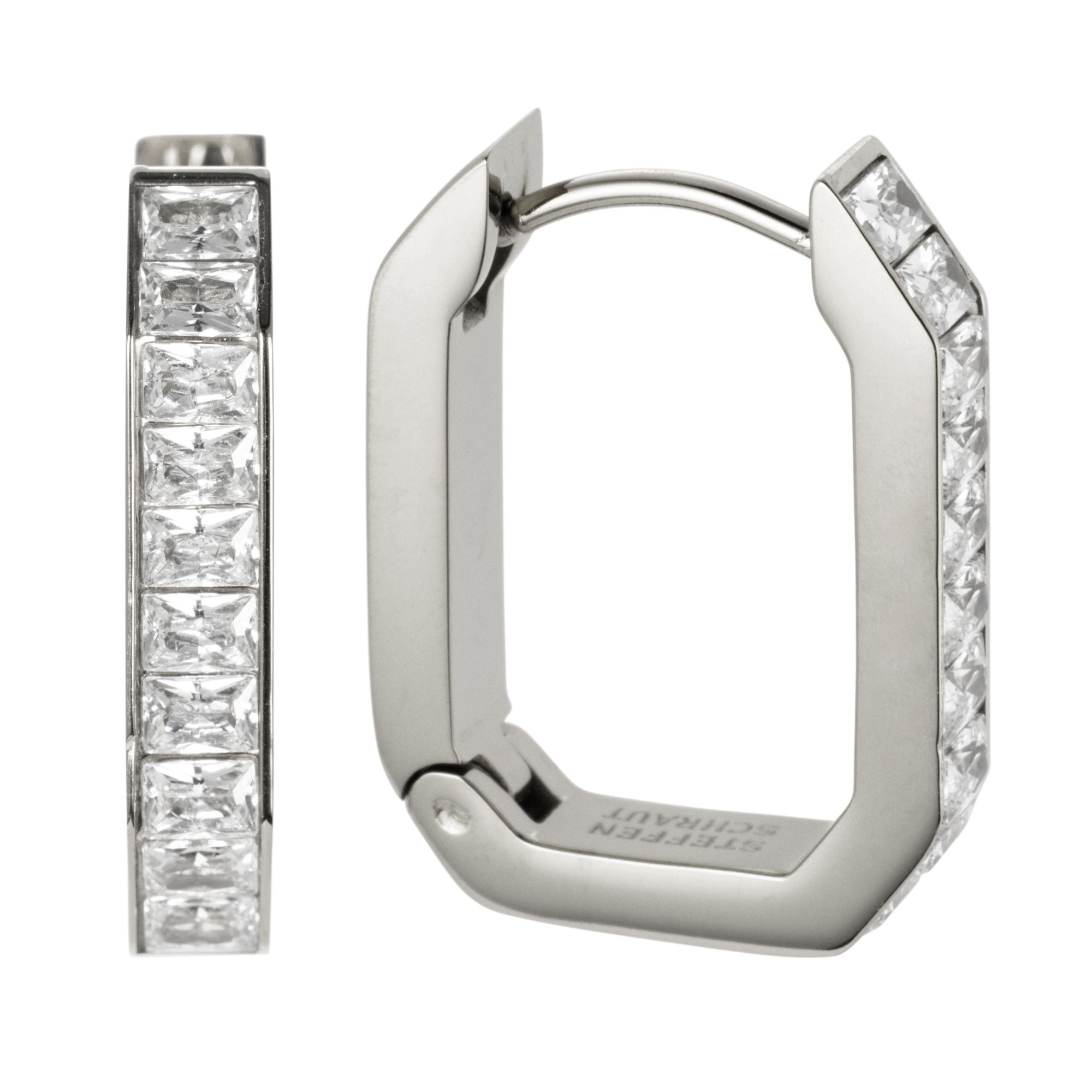 B-Ware STEFFEN SCHRAUT Creolen 20 Zirkonia Baguette-Schliff