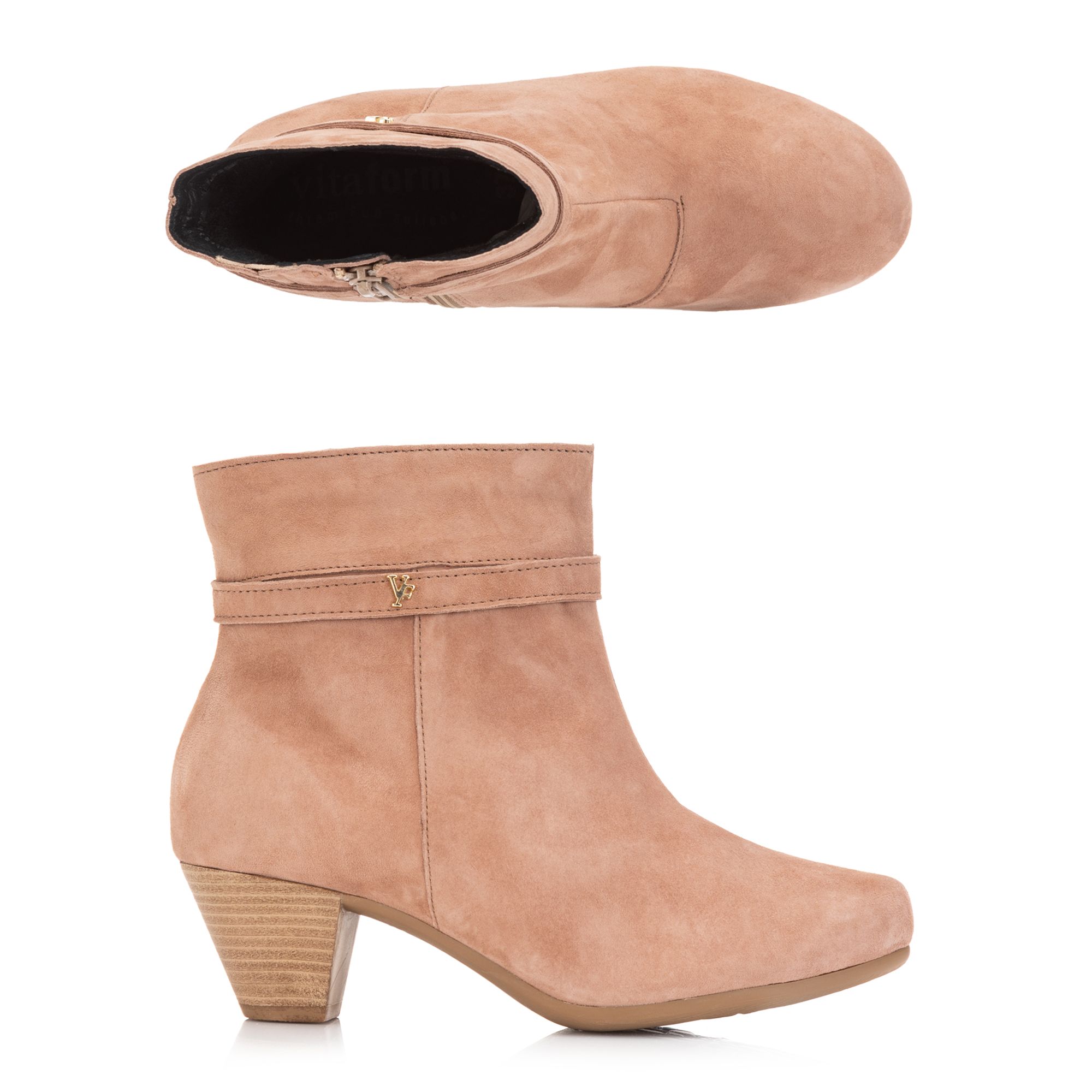 B-Ware VITAFORM Damen-Stiefelette Samtziege Schmuckniete