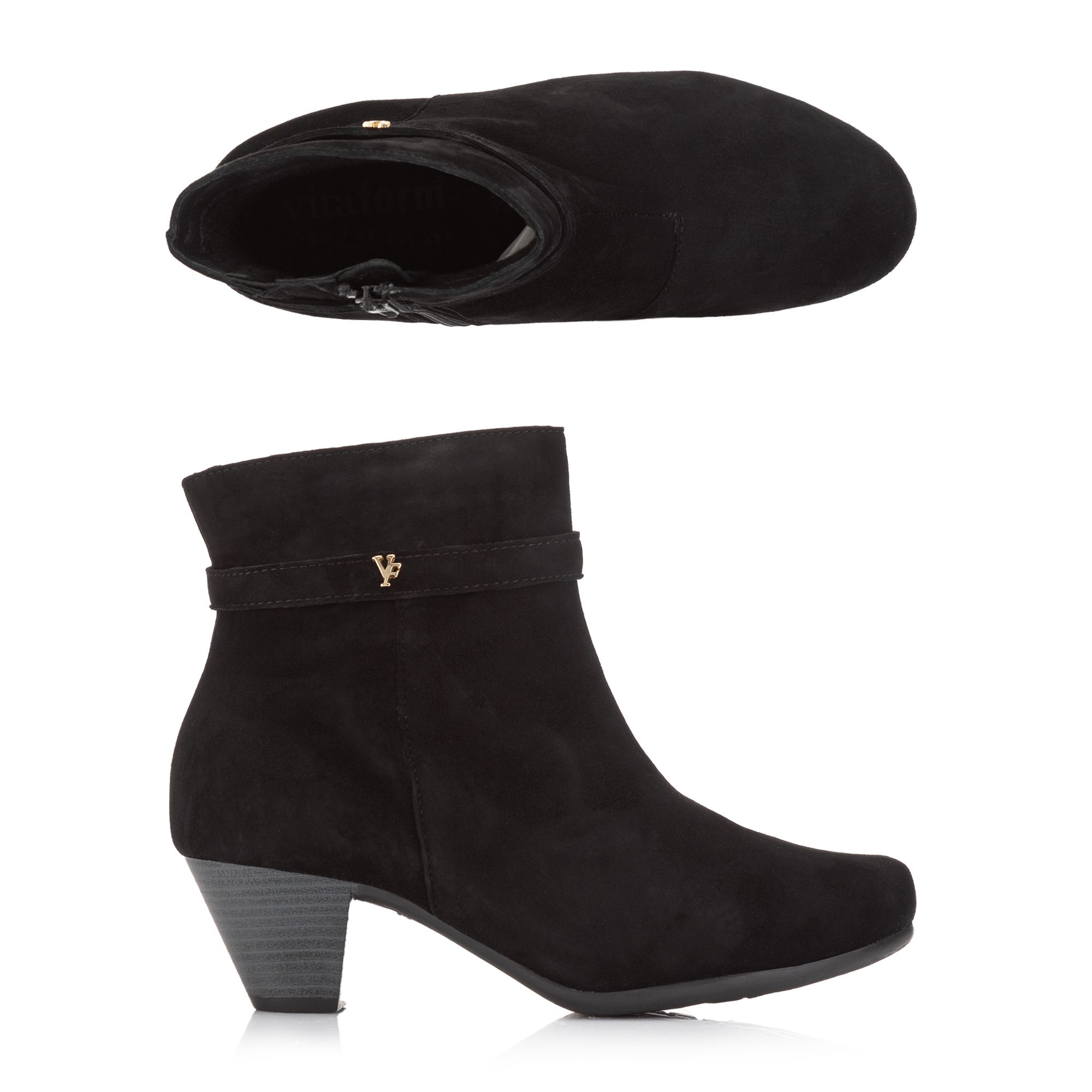 B-Ware VITAFORM Damen-Stiefelette Samtziege Schmuckniete