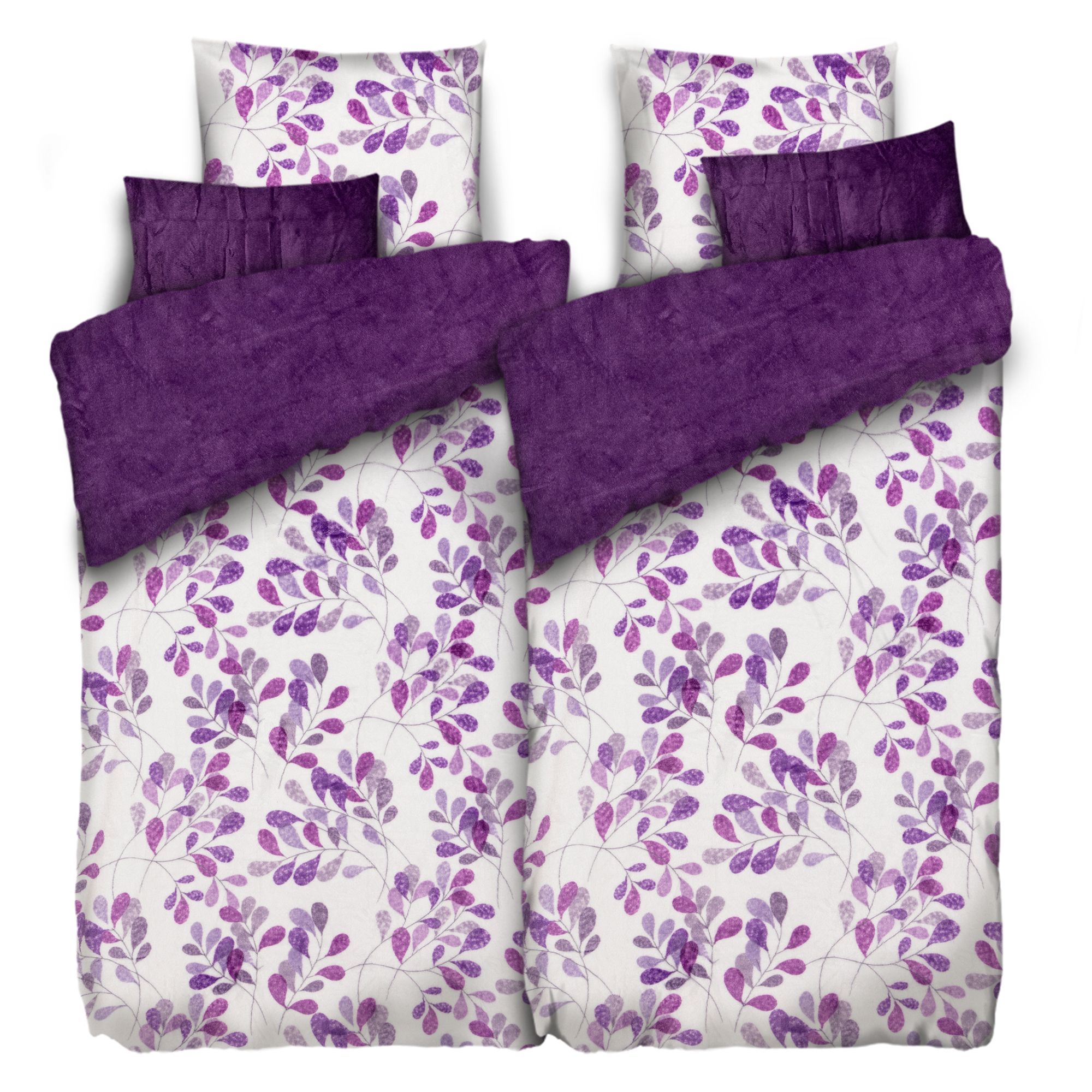 B-Ware BADIZIO Classic Wendebettwäsche Blätter-Ranken Doppelbett, 6tlg.