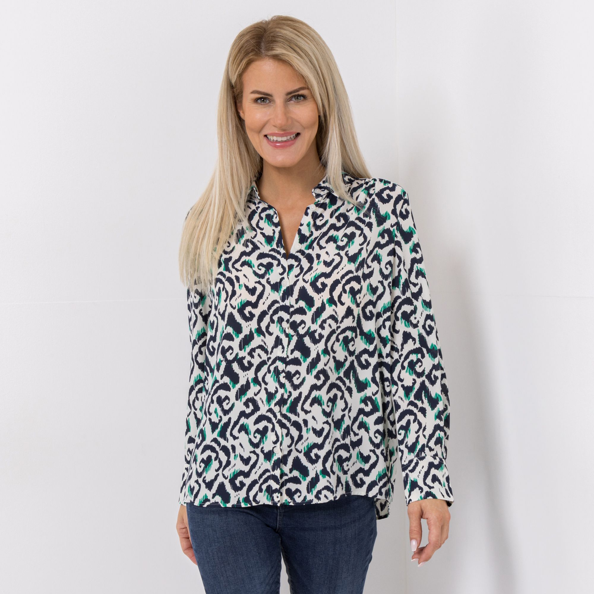 B-Ware EVA LUTZ Bluse Lotte Knopfleiste Manschetten