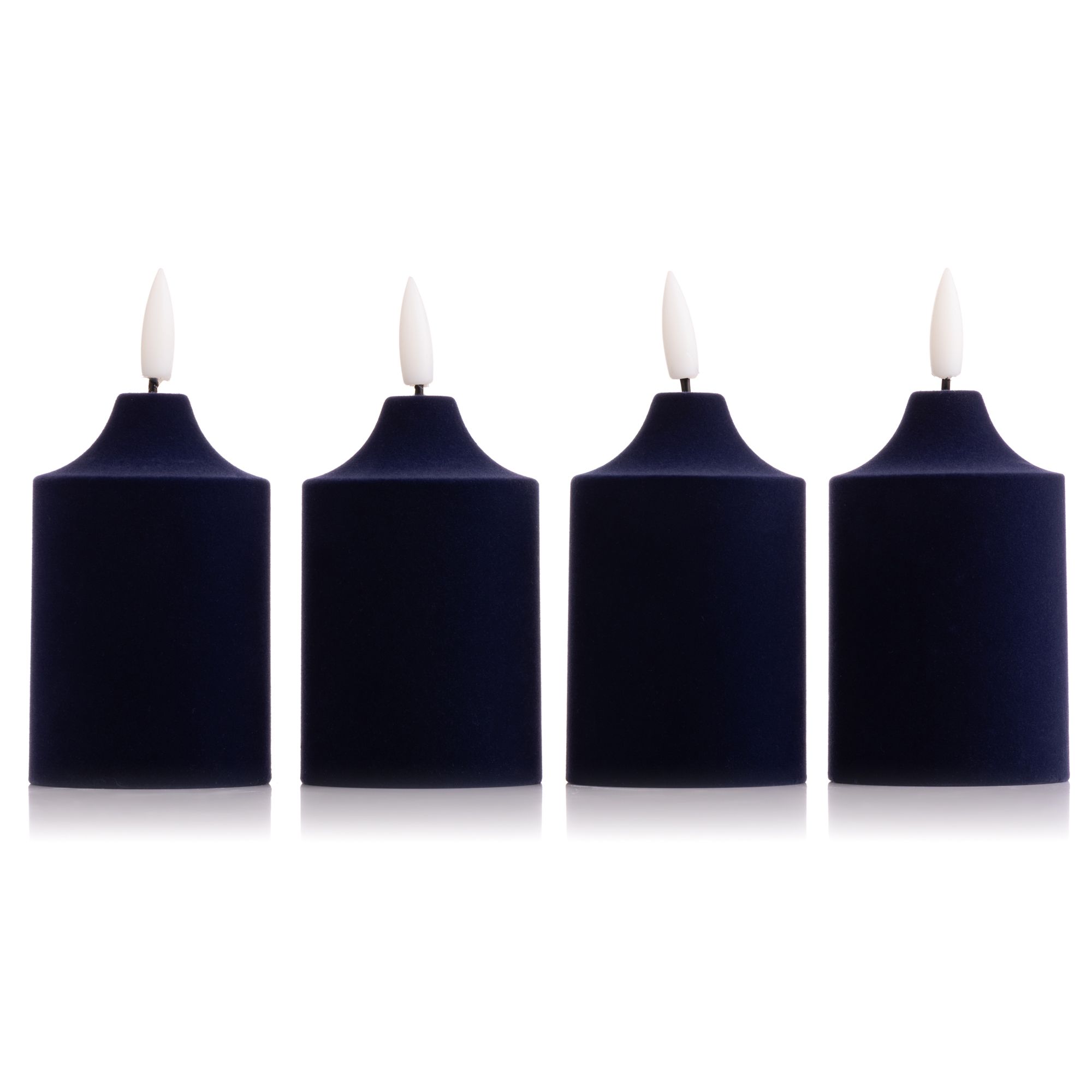 B-Ware ELAMBIA 4 LED-Votivkerzen Samt-Oberfläche Flamme Luma, Timer