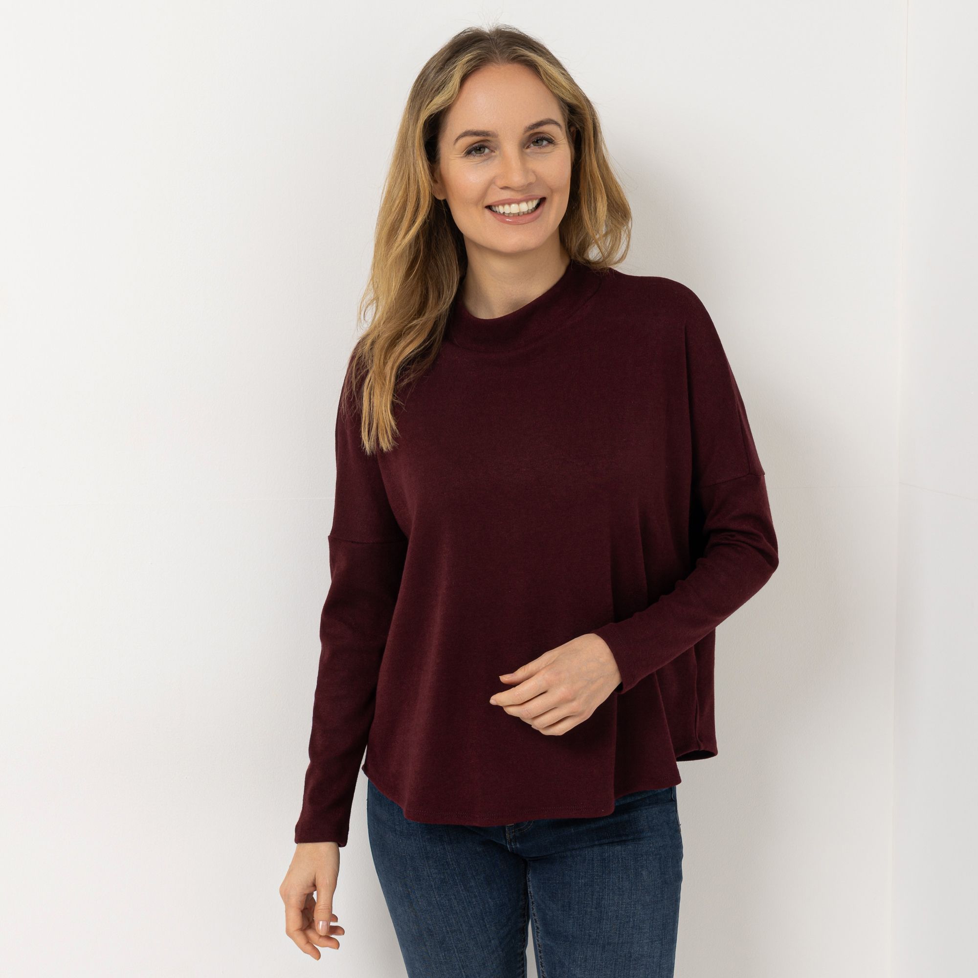 B-Ware KIM & CO. Shirt, Langarm Feinstrick-Optik Rollkragen